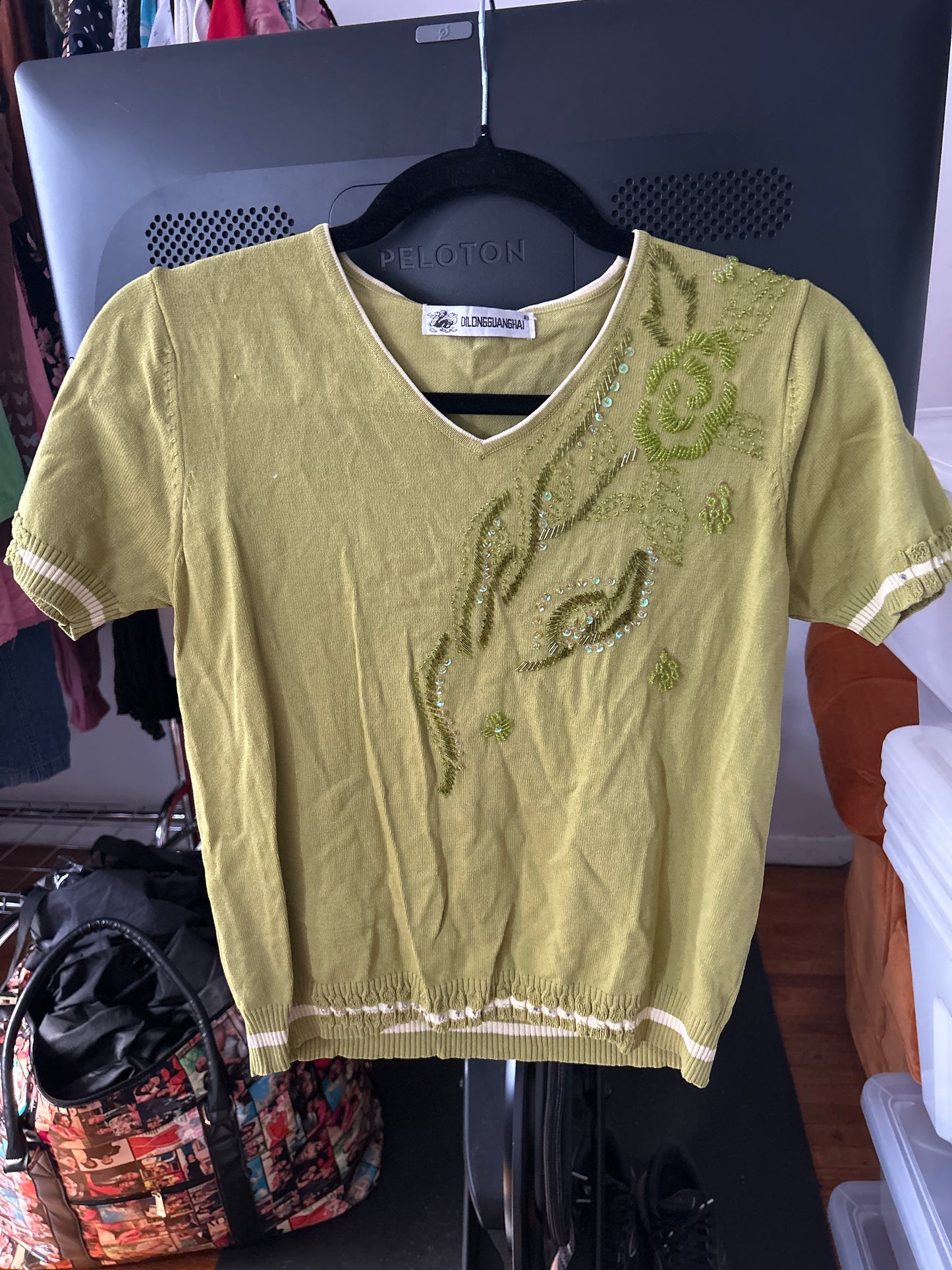 Green beaded shirt