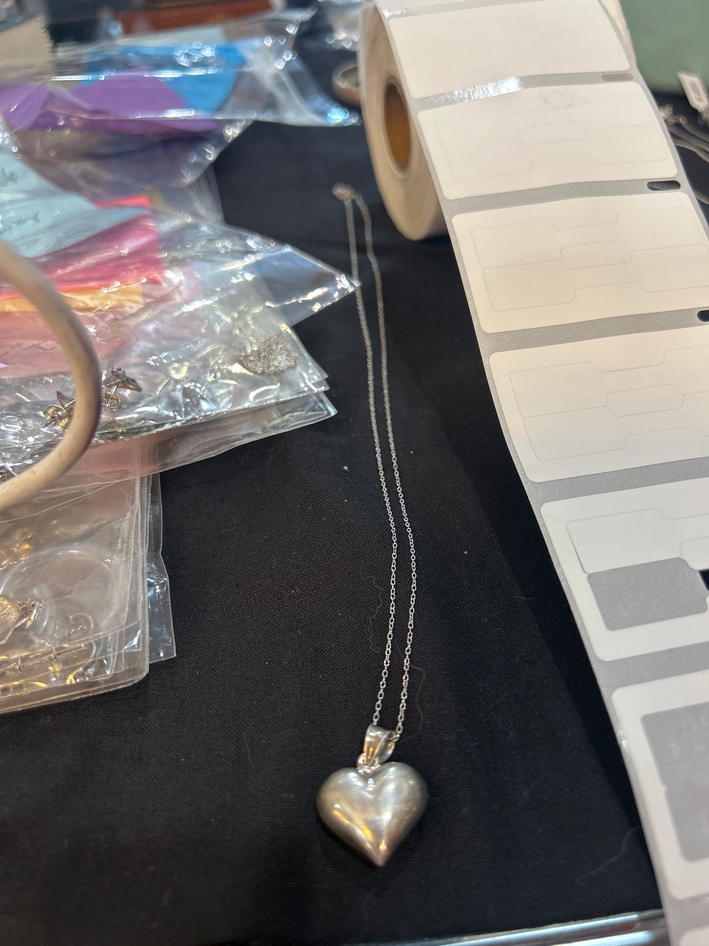 Small puff heart necklace 01504T