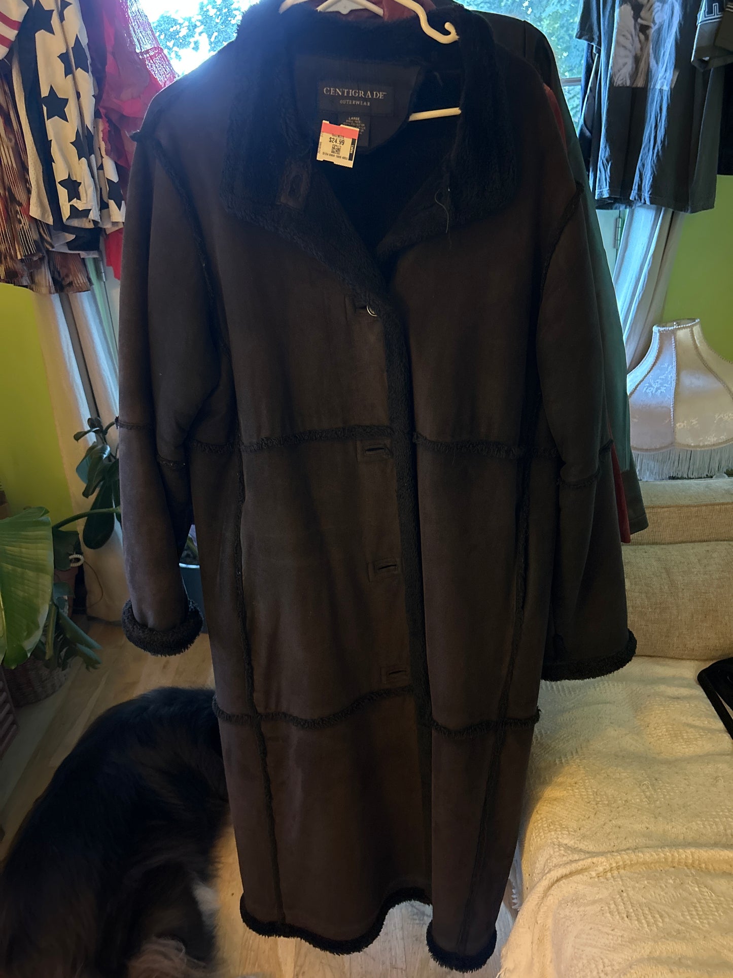 Centigrade brown faux fur lined jacket