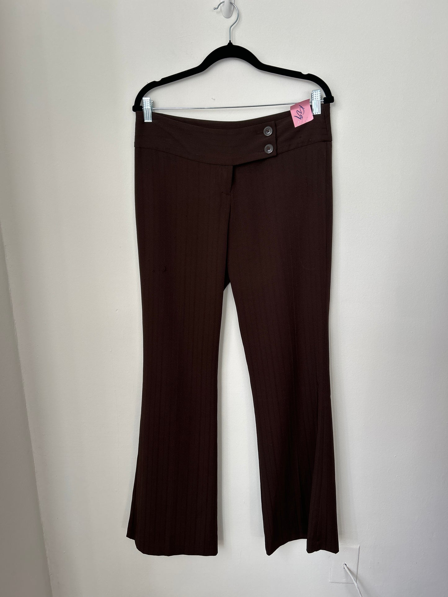 Low rise brown pinstripe pants