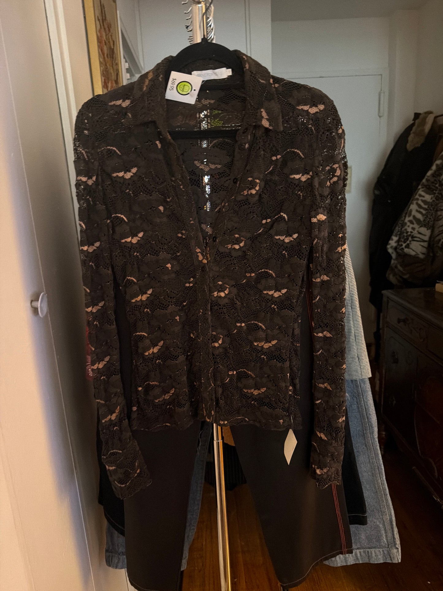 Anne Fontaine brown lace top