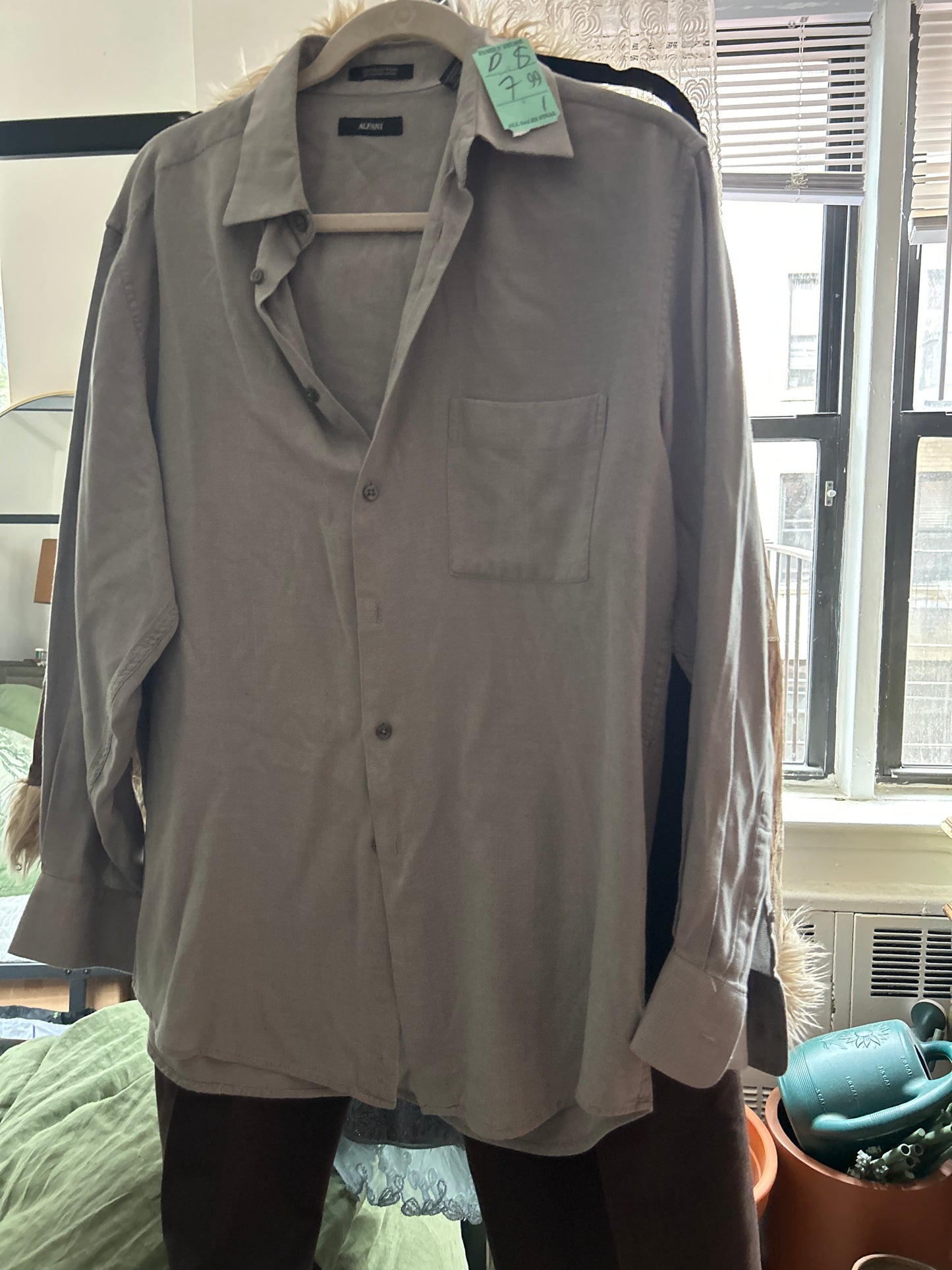 Alfani silk/cotton button up