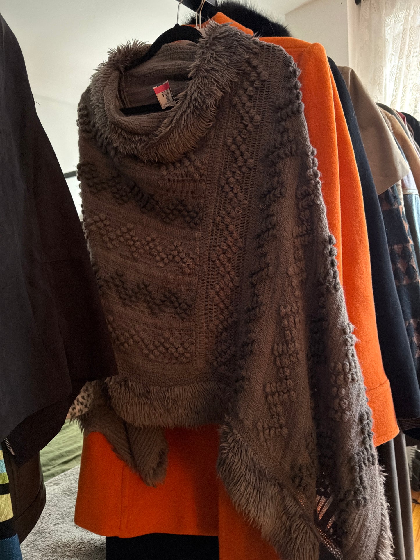 Grey poncho