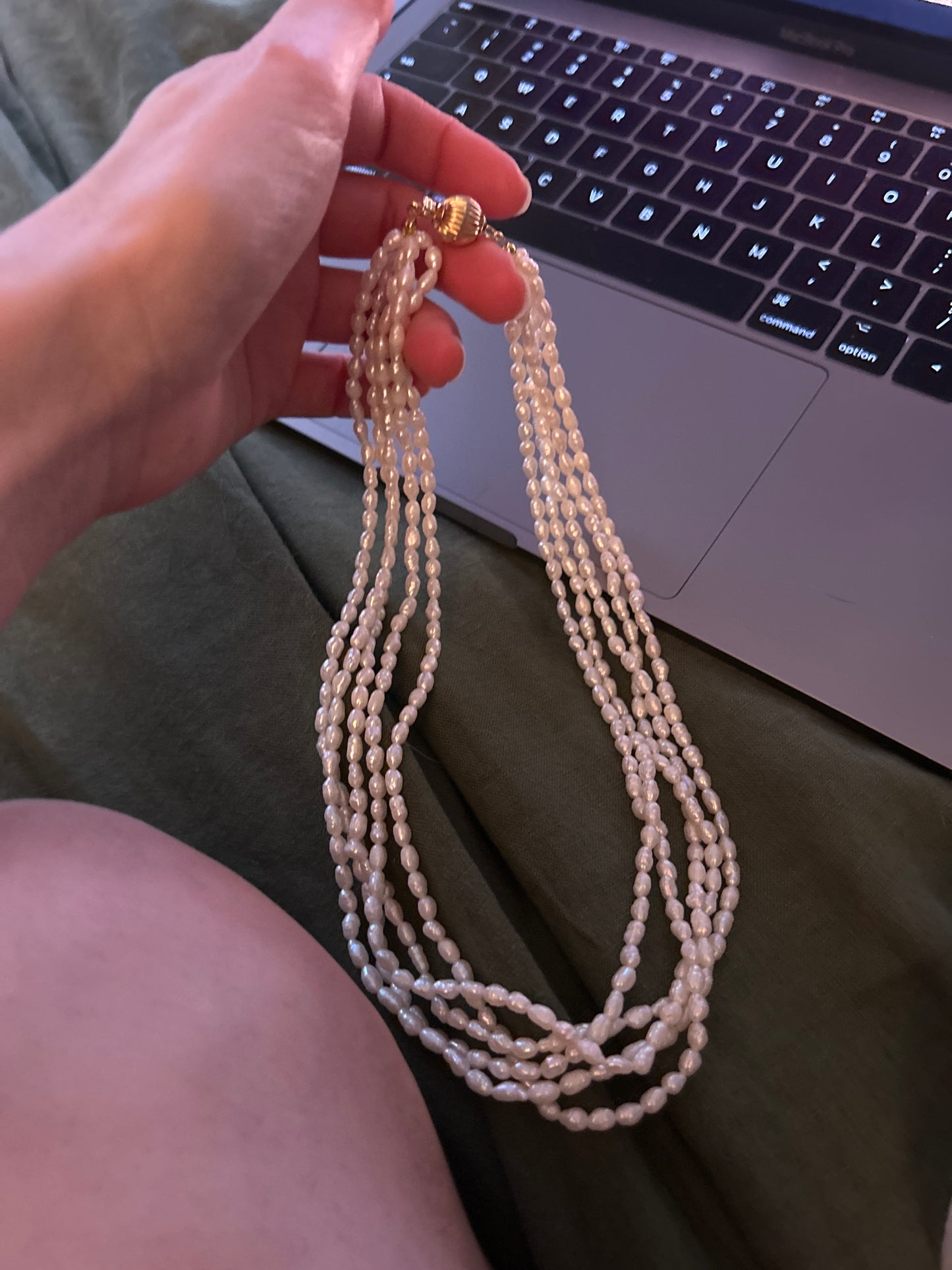 Multi strand freshwater pearl necklace 01508Y