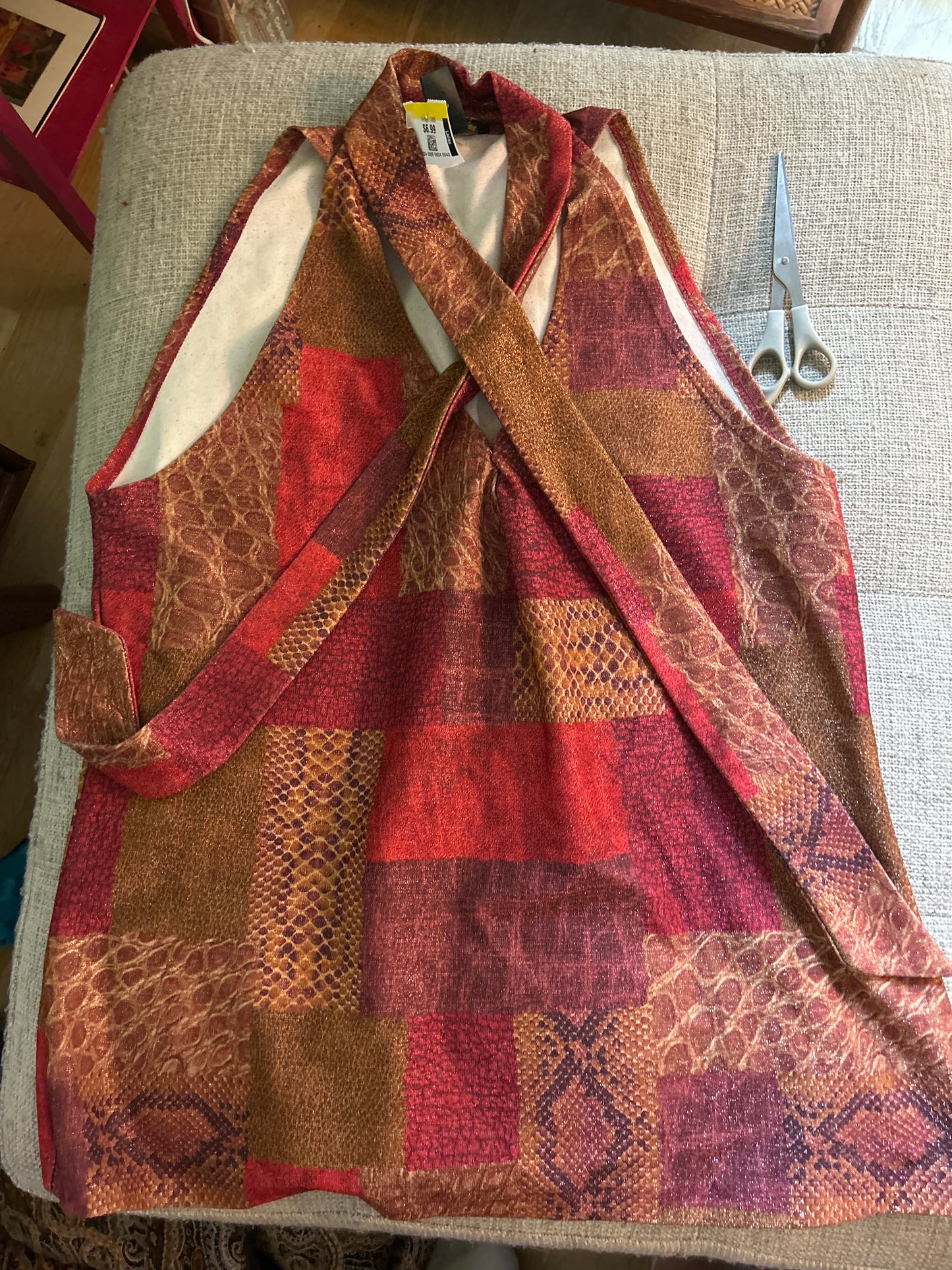 Snakeskin sleeveless top