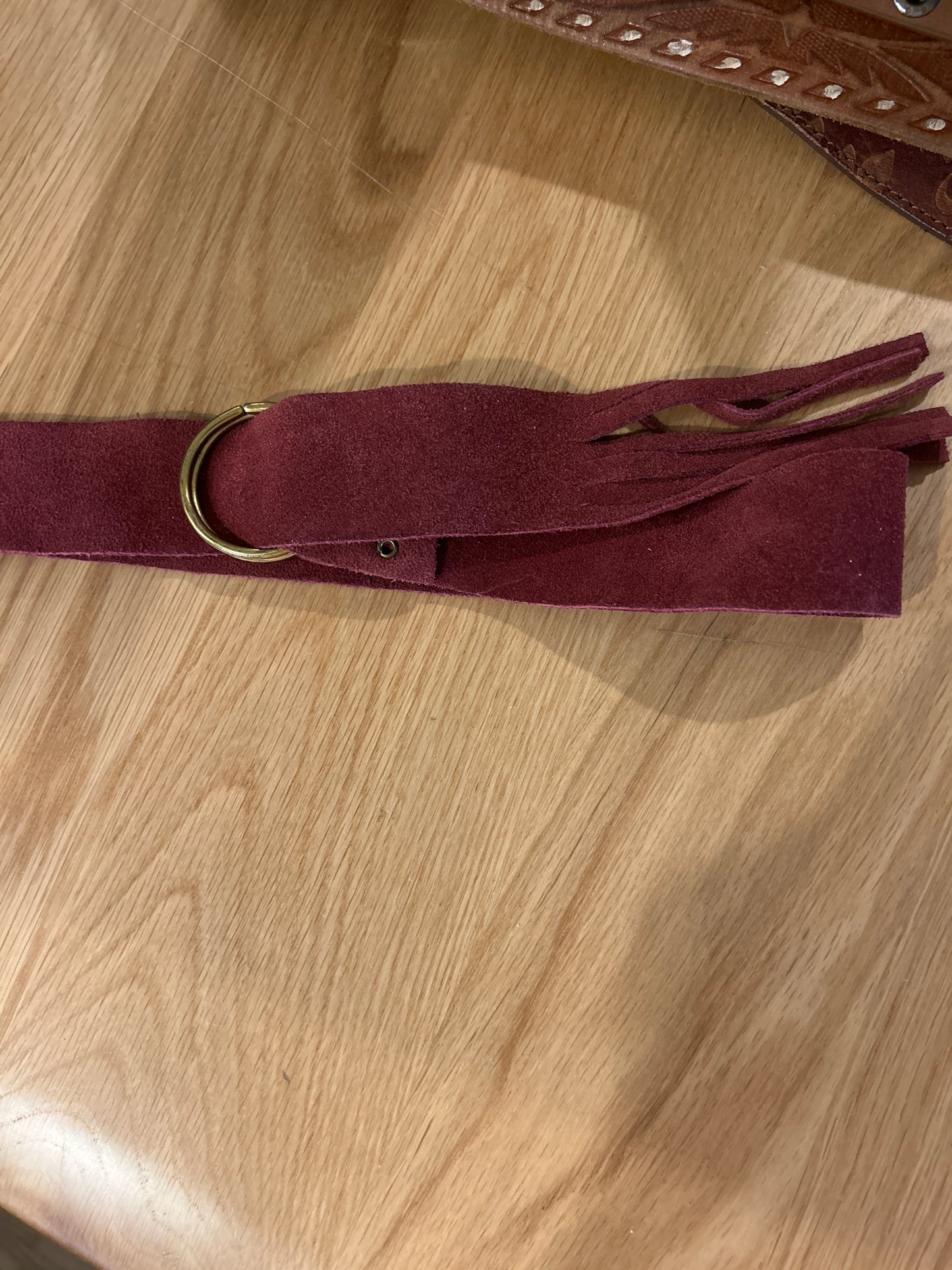 Red suede belt