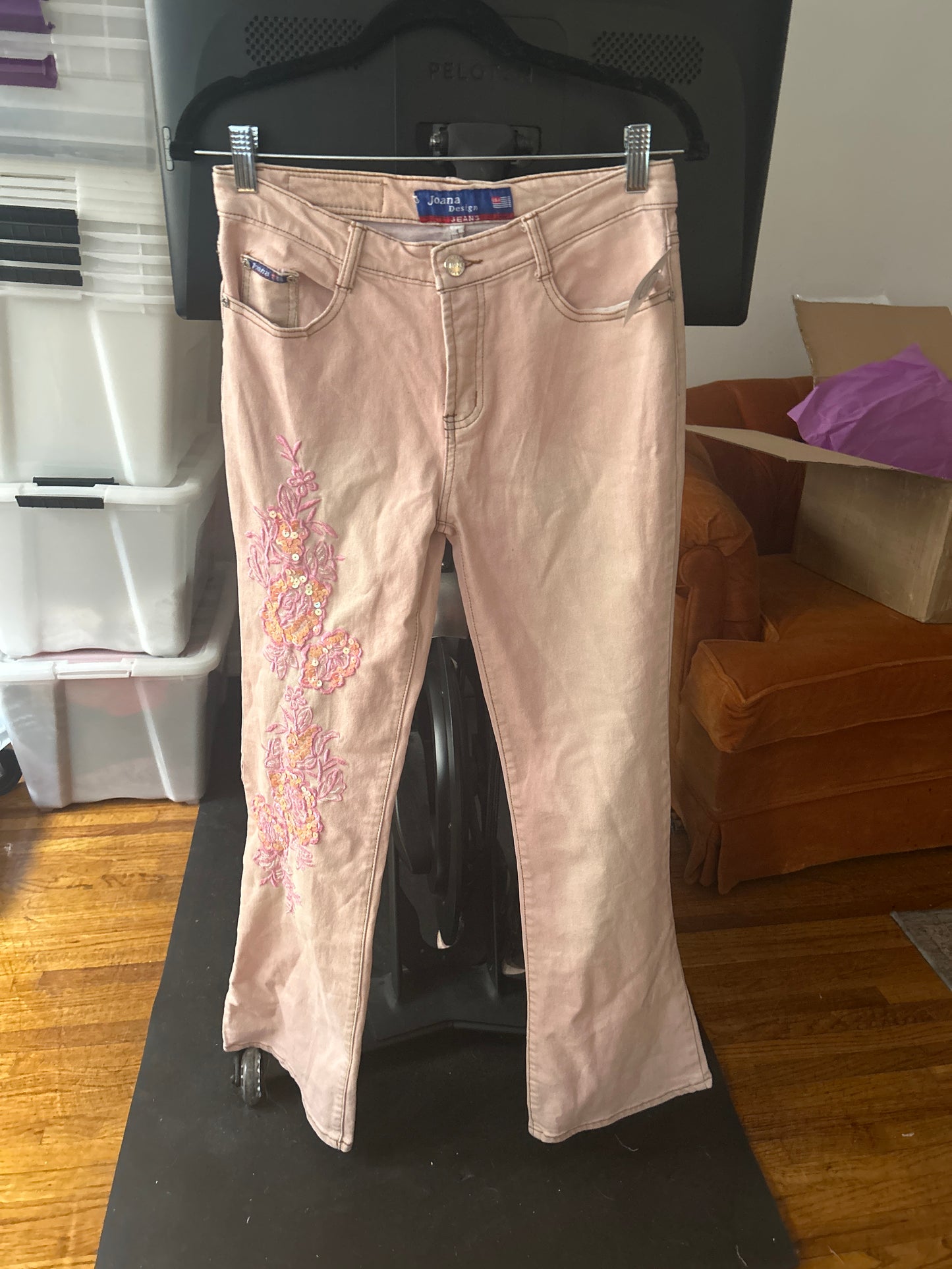 Joana Design pink embroidered jeans