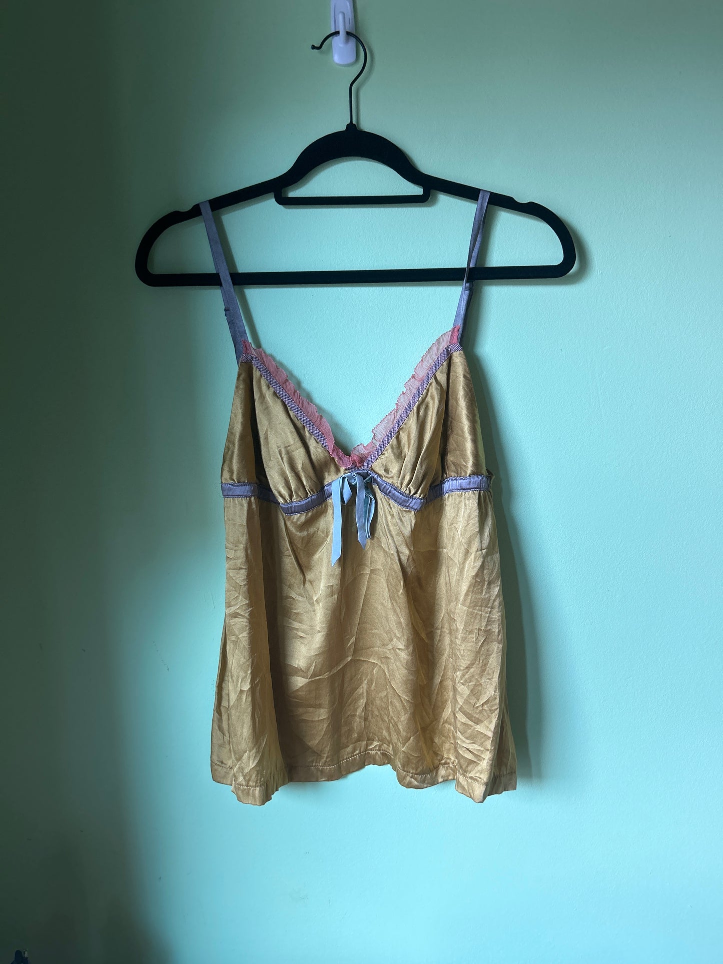 Vintage cami top with velvet bow