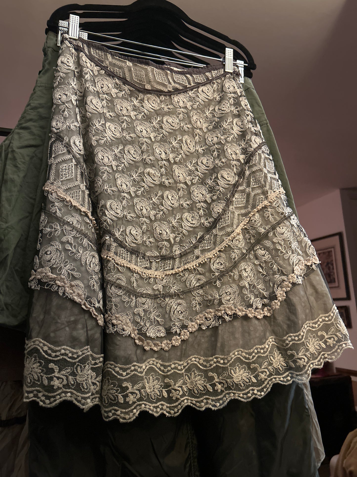 Lace midi skirt