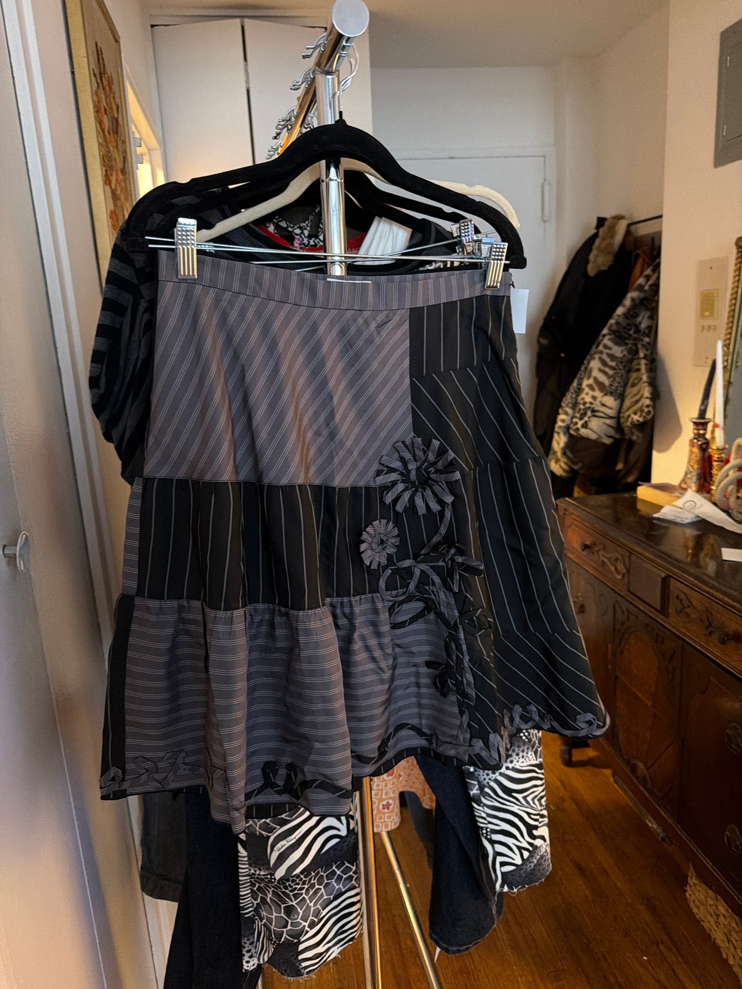 Moschino pinstripe silk skirt