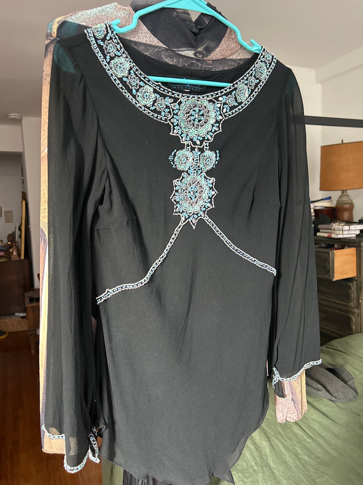 Sue Wong black beaded top