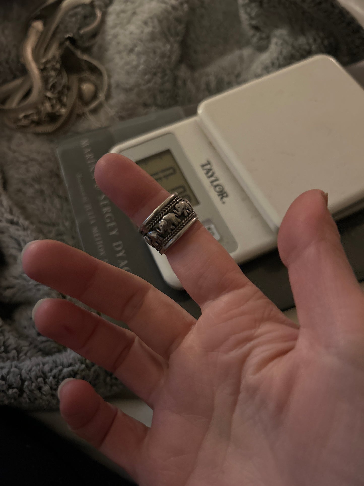 Sterling silver elephant ring