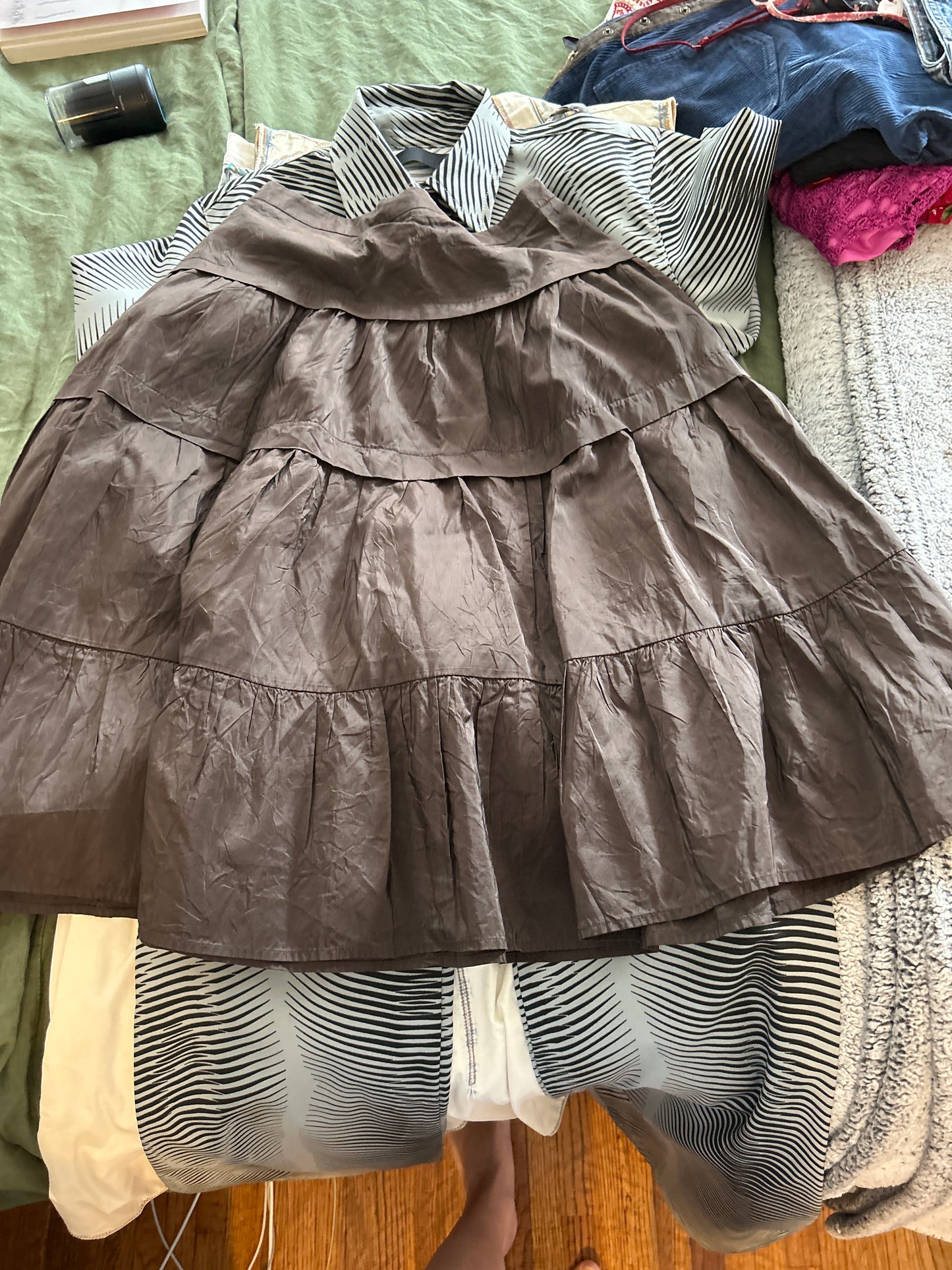 Moschino brown peasant skirt