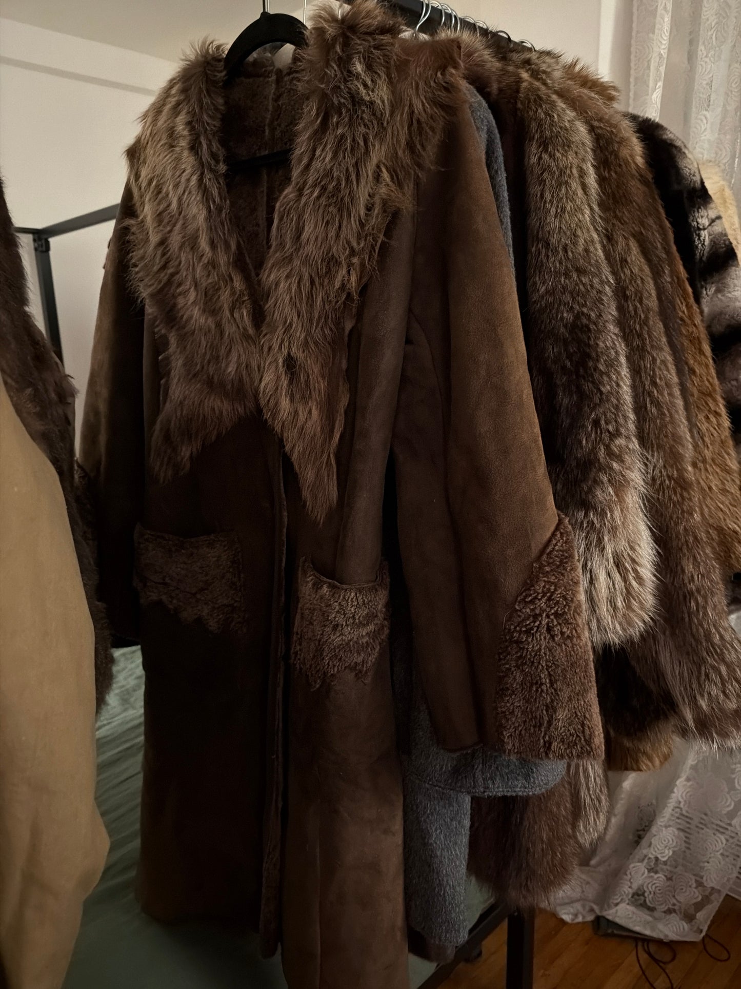 Brown shearling jacket JM 23