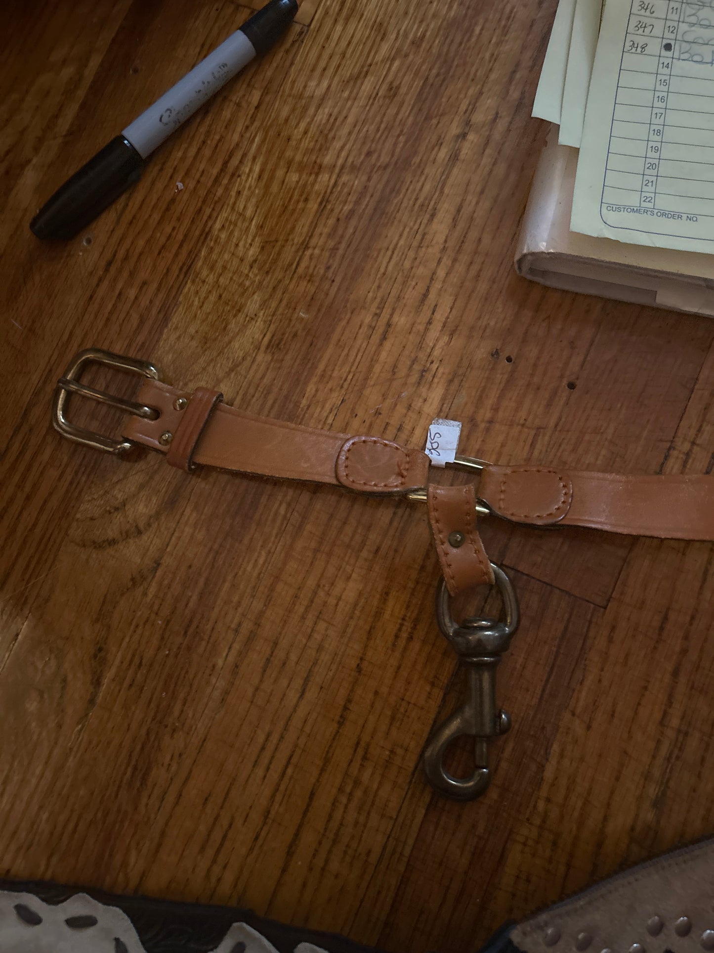 Brown belt with clip JM 348