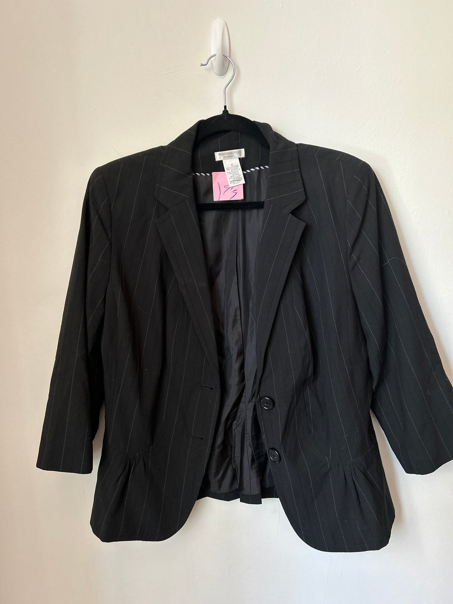 Black pinstripe blazer