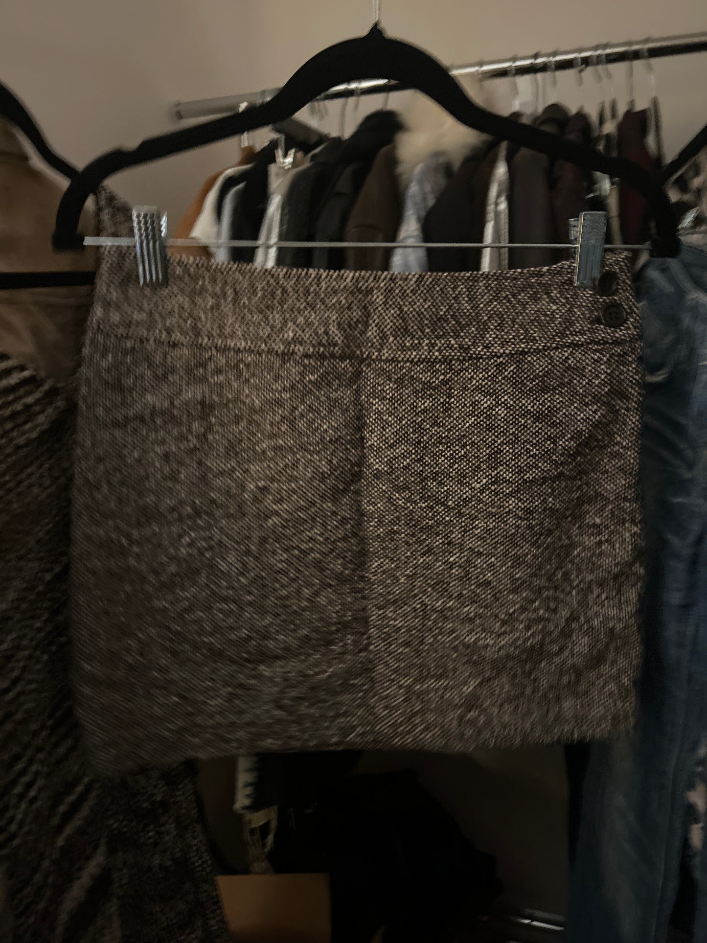 Brown tweed miniskirt