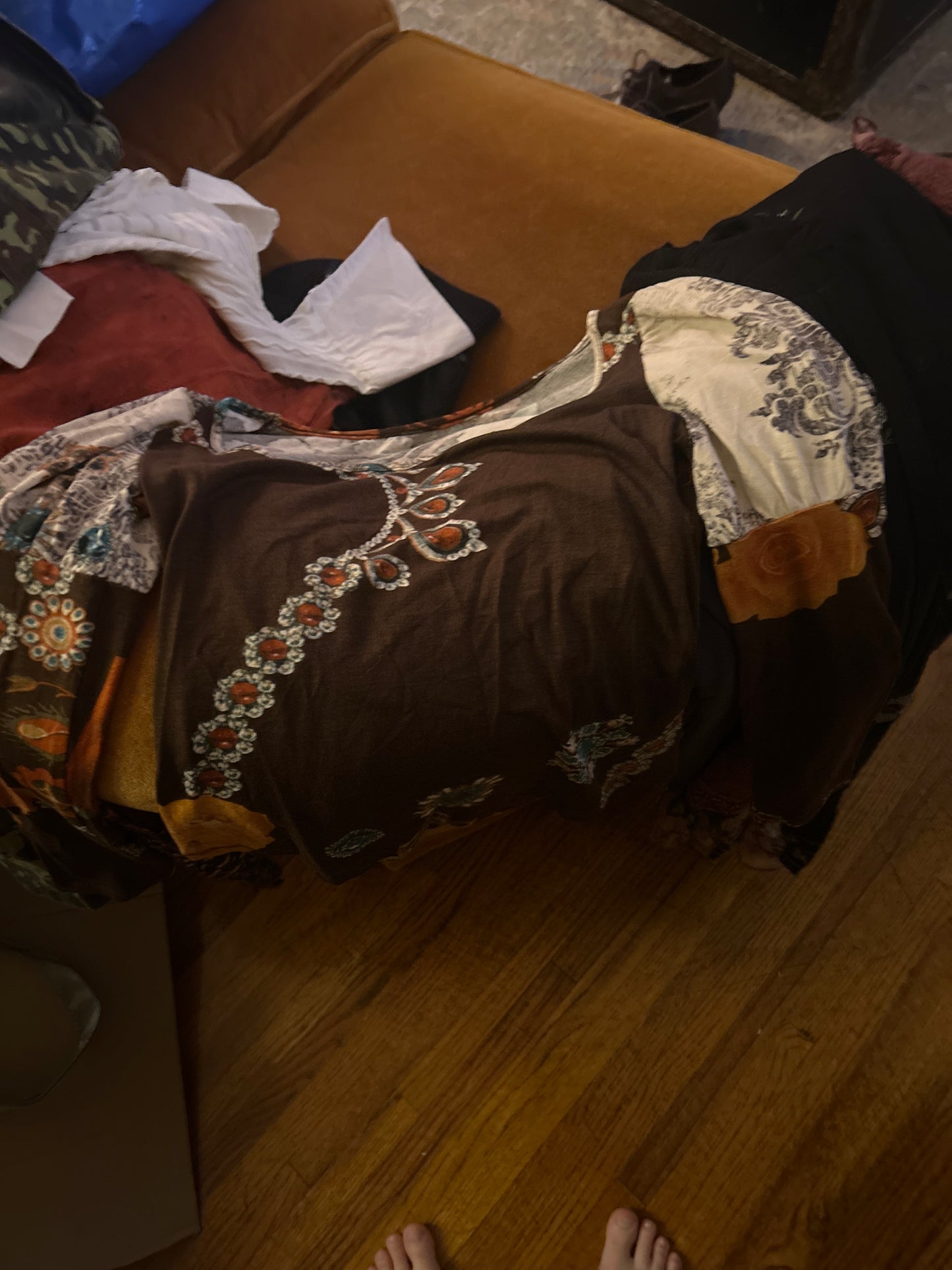 Brown graphic top