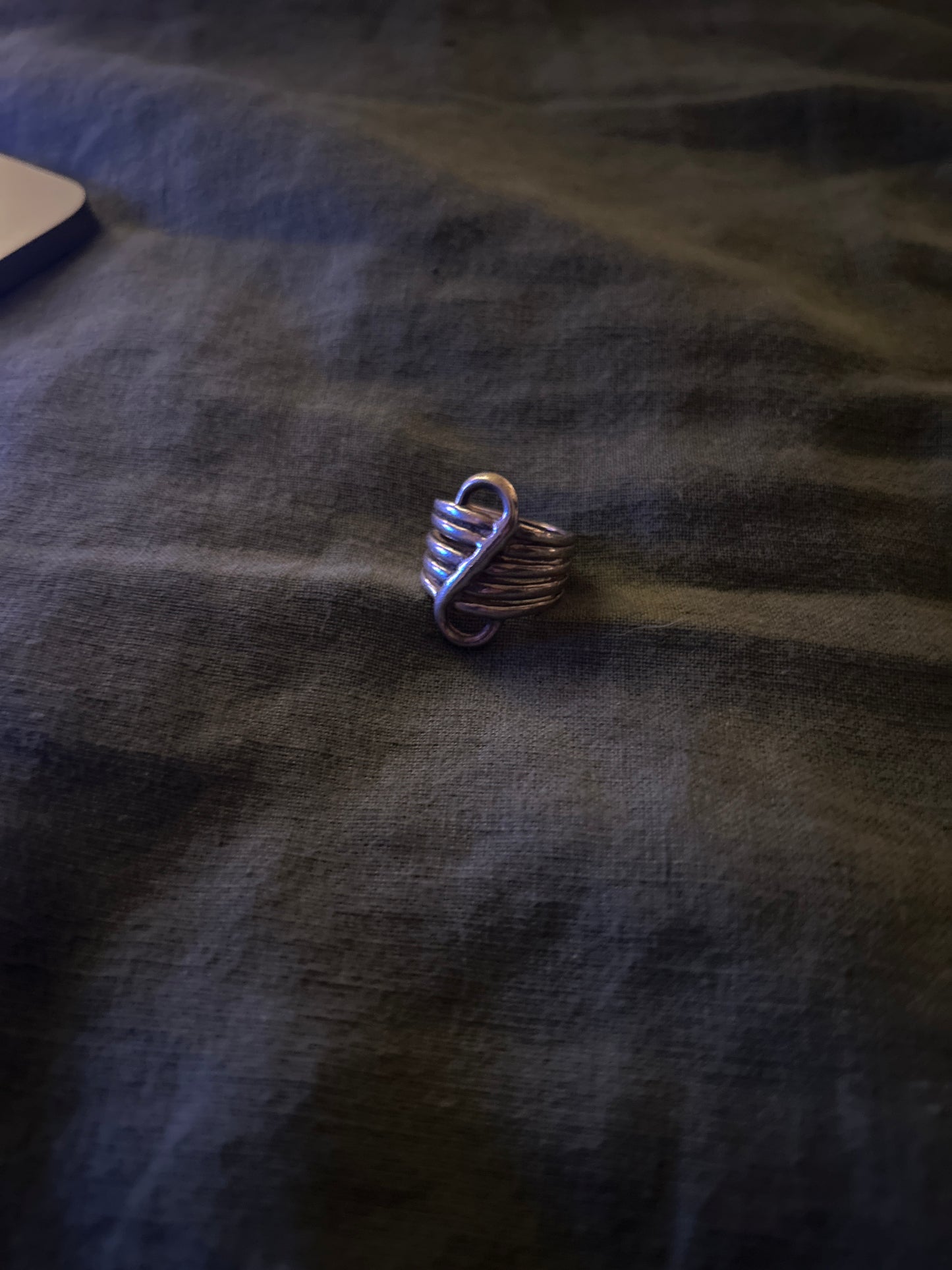 Sterling silver rope ring