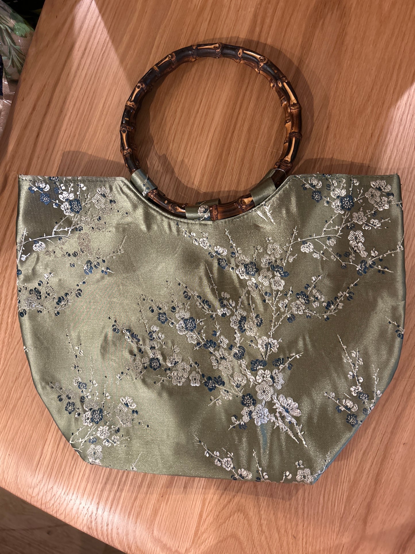 Green floral bag