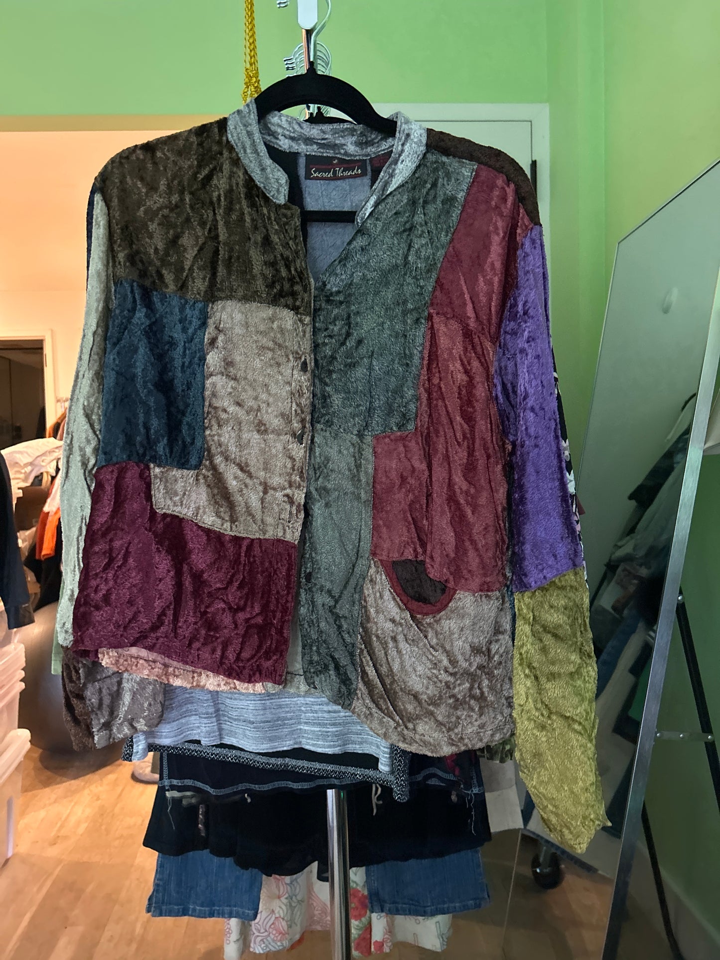 Sacred threads patchwork top