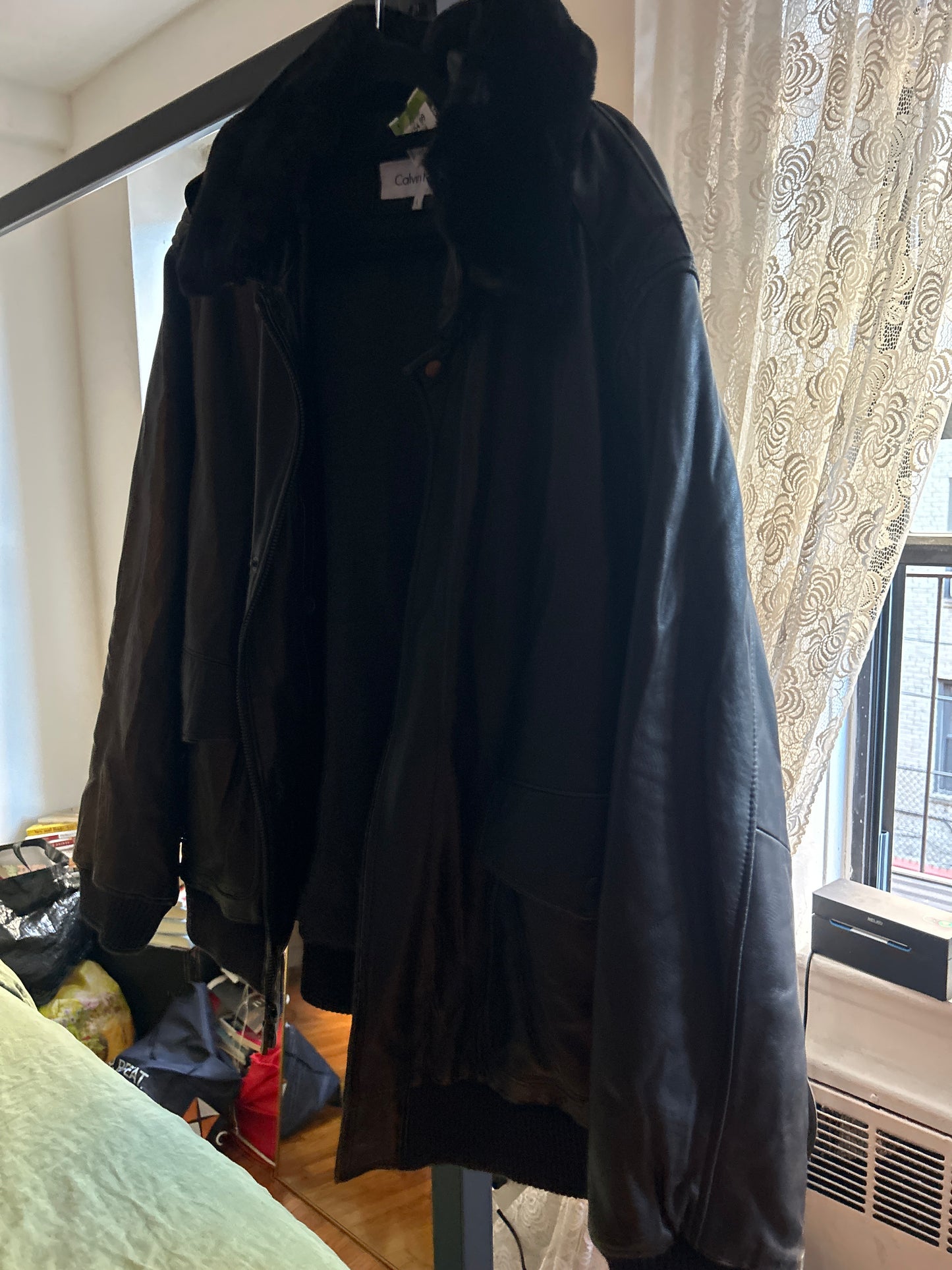 Calvin Klein leather bomber