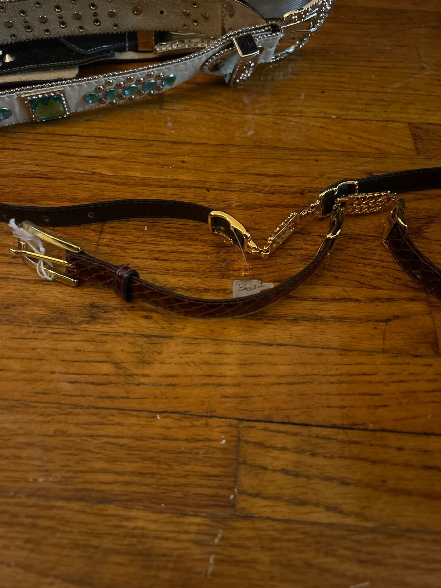 JM brown snakeskin belt 148