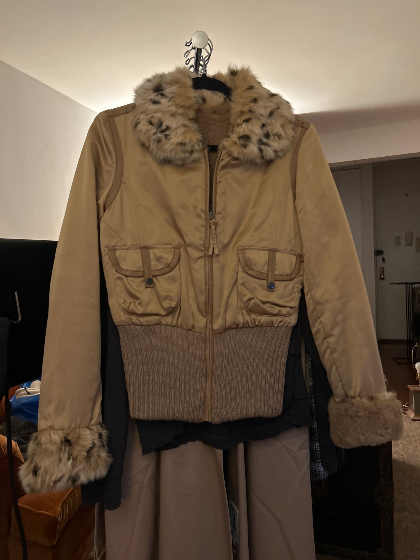 Reversible Beaver/Lynx Fur Collar/Cuff Jacket