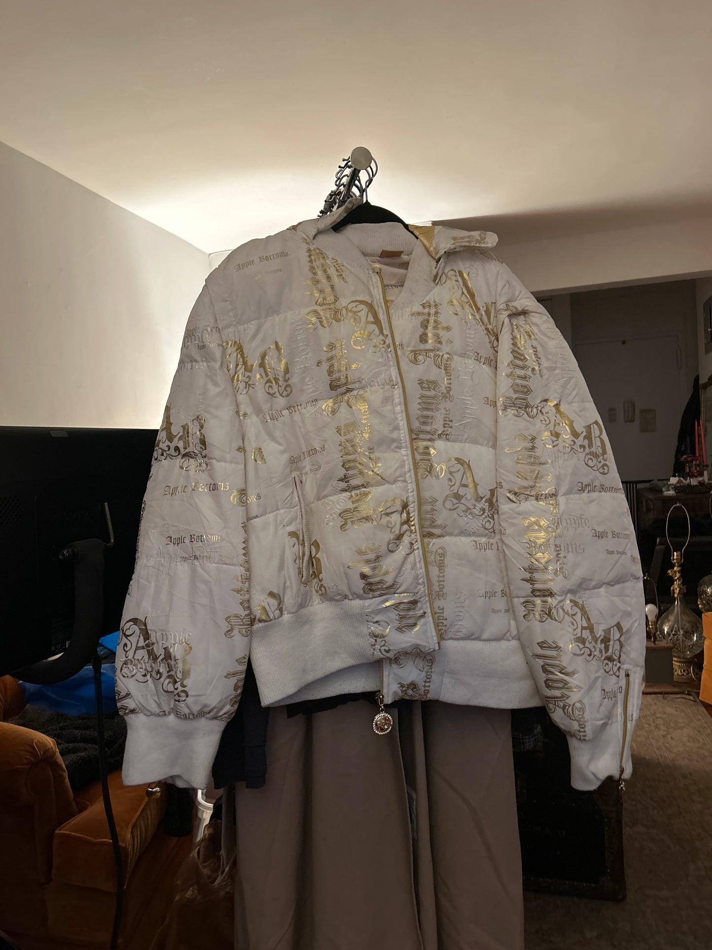 Apple Bottoms white puffer jacket
