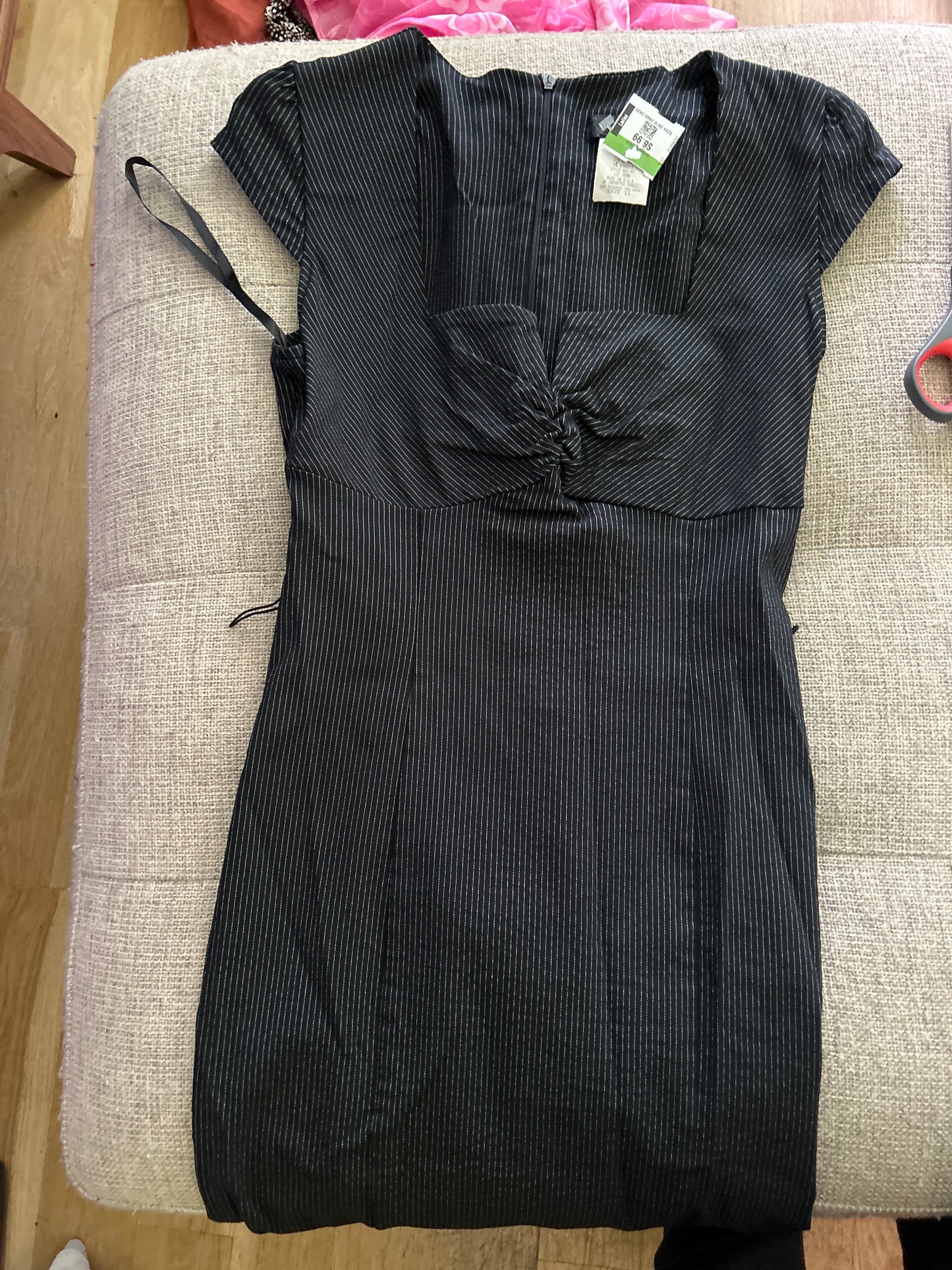 Black pinstripe dress