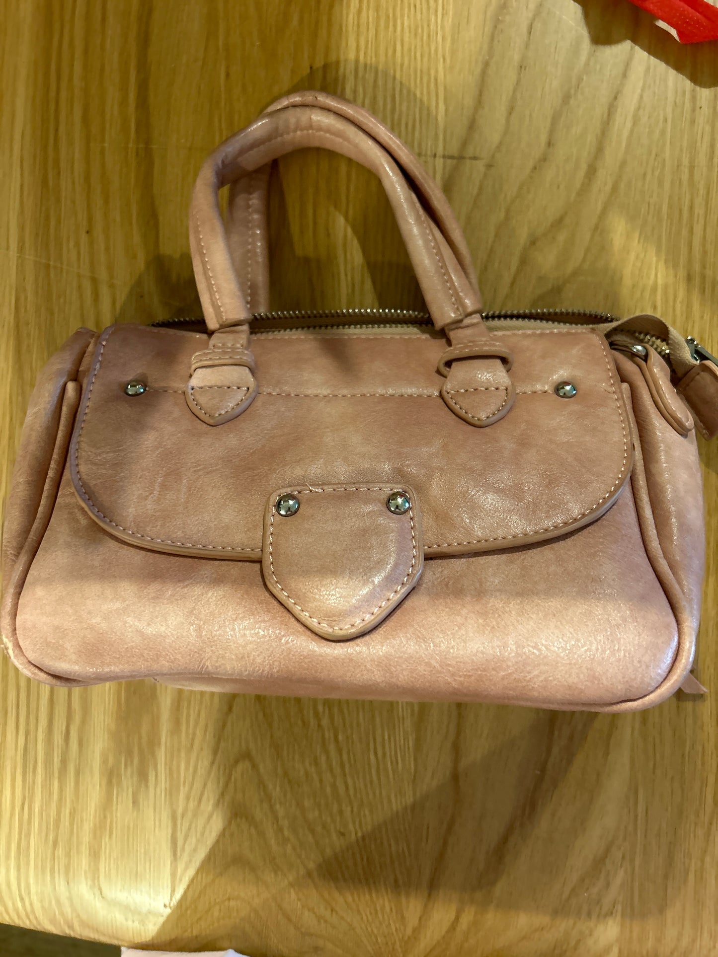 Pink leather bag