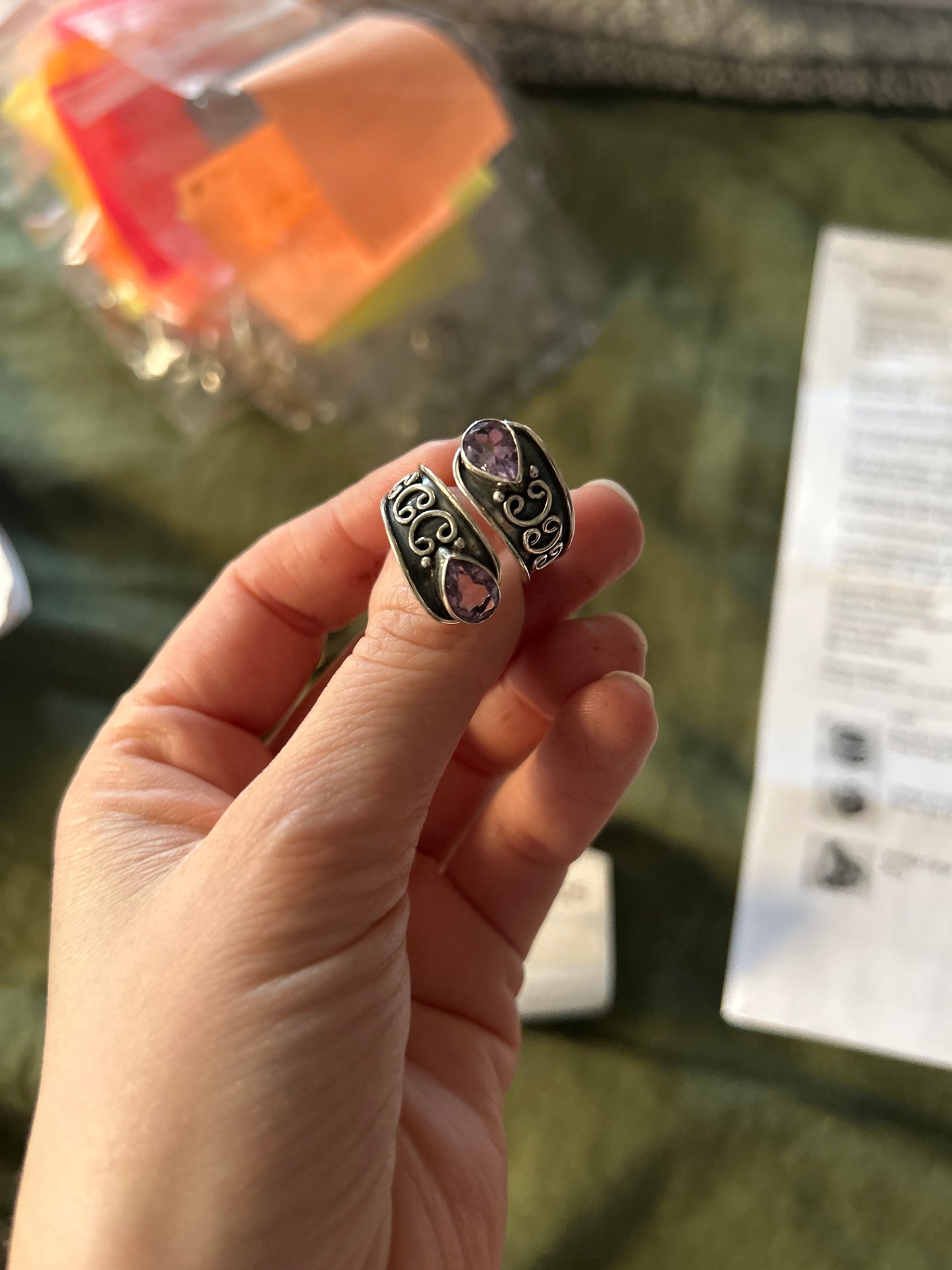Amethyst Sterling Wrap Ring 015076