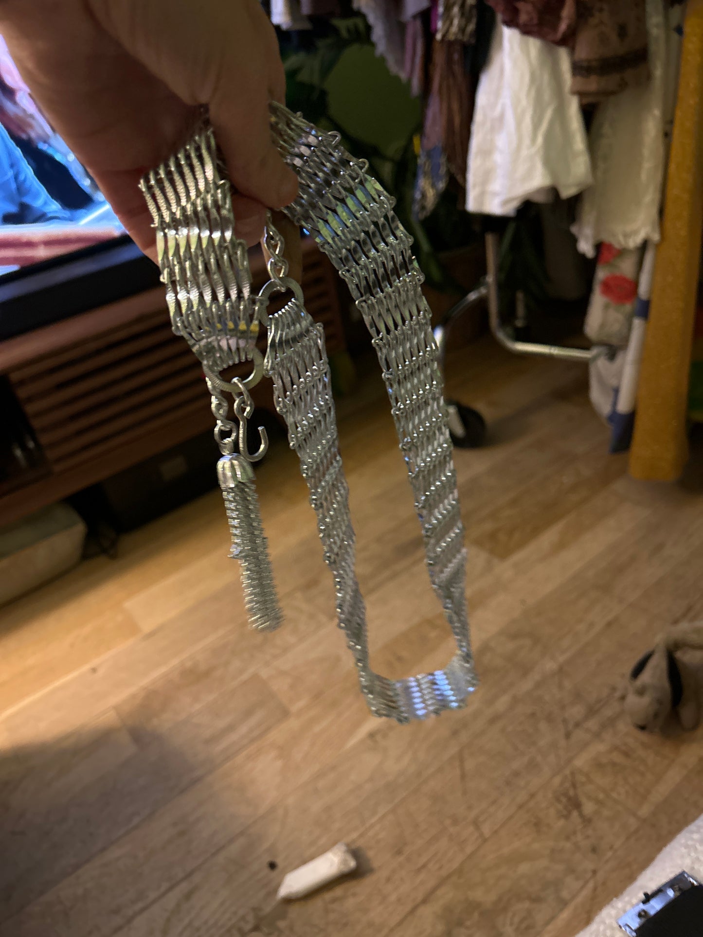 Silver belt with tassel