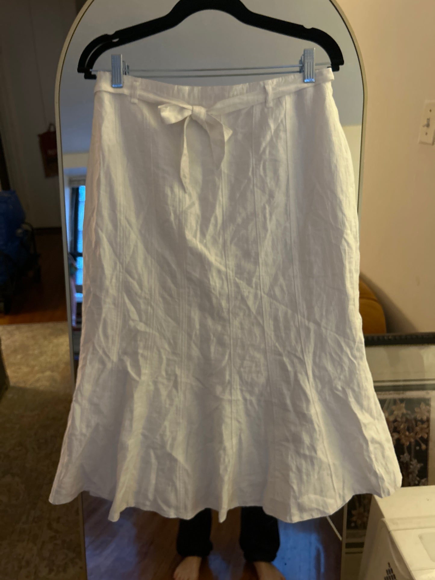 Kirsten linen blend white skirt