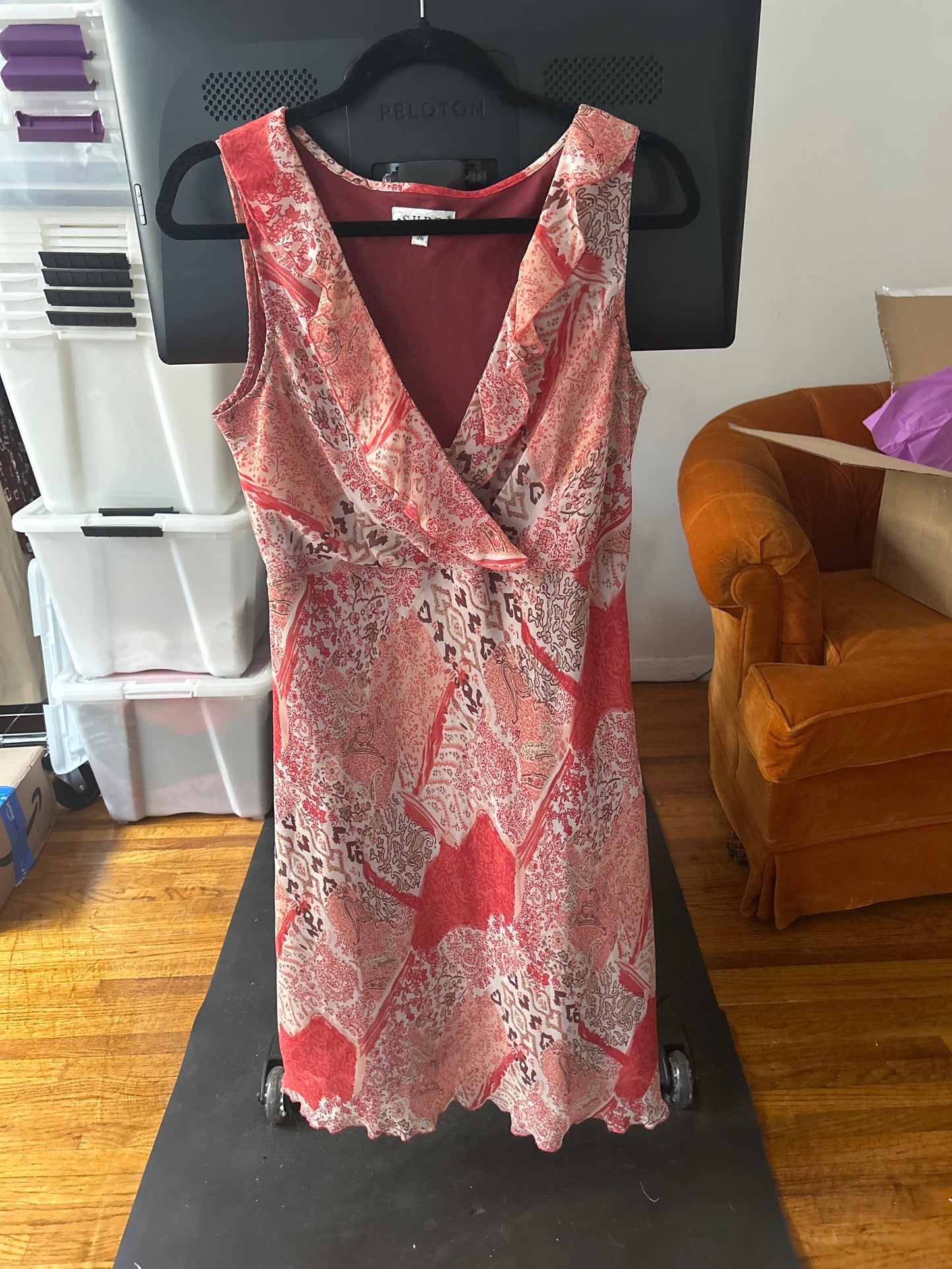 Sure red and pink printed dress 01508O