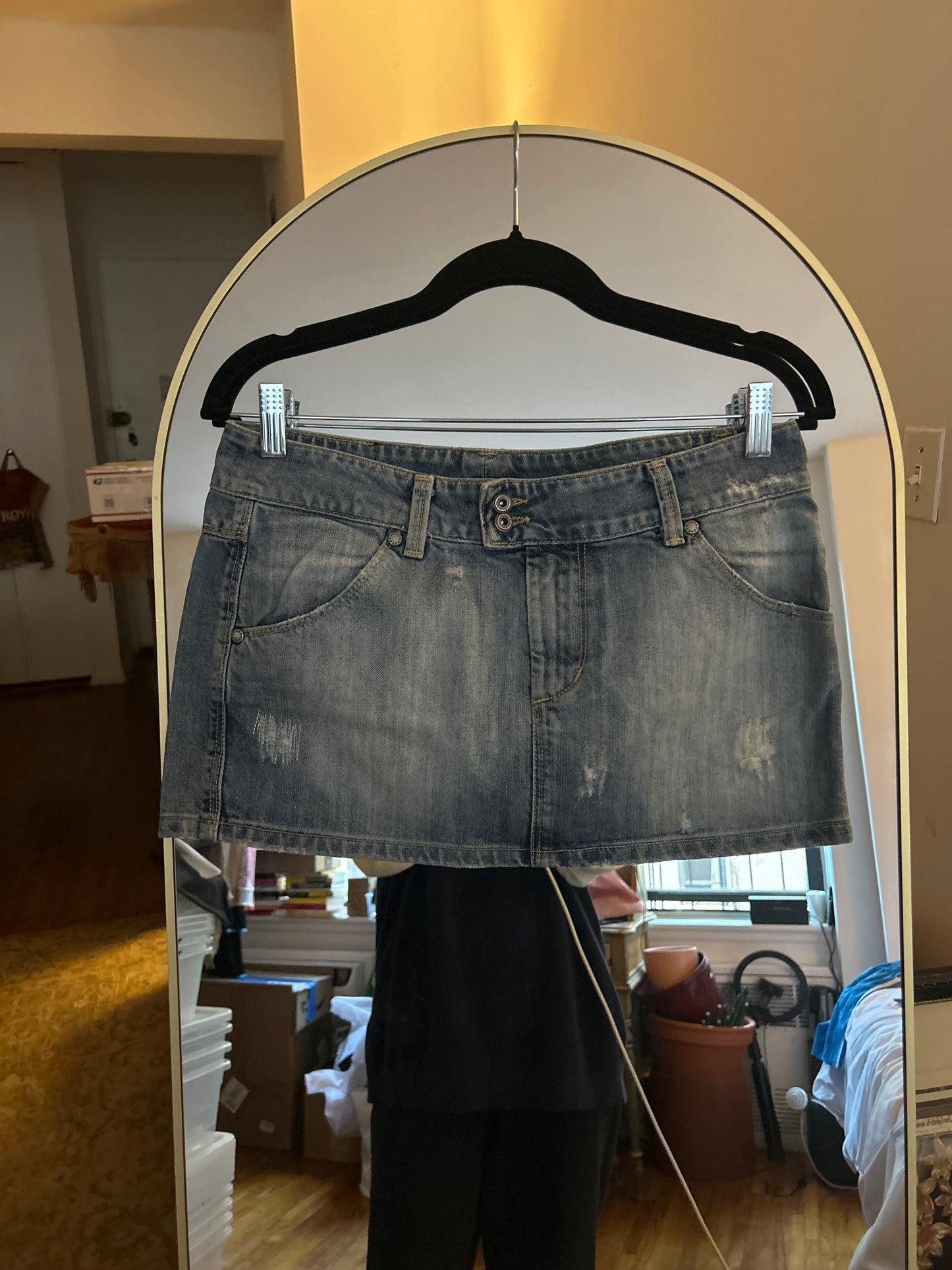 Up star denim mini skirt