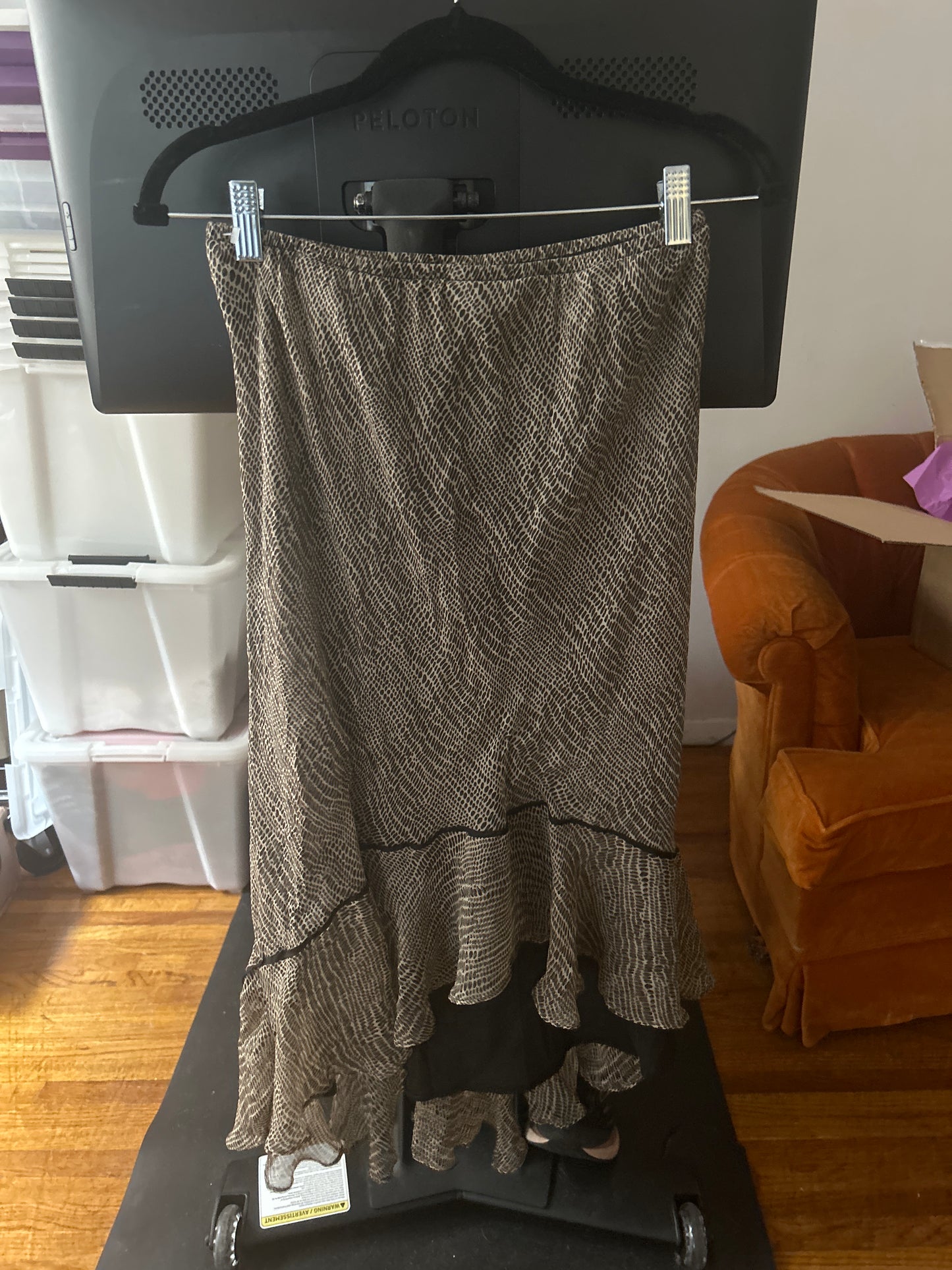 Robbie Bee brown silk skirt