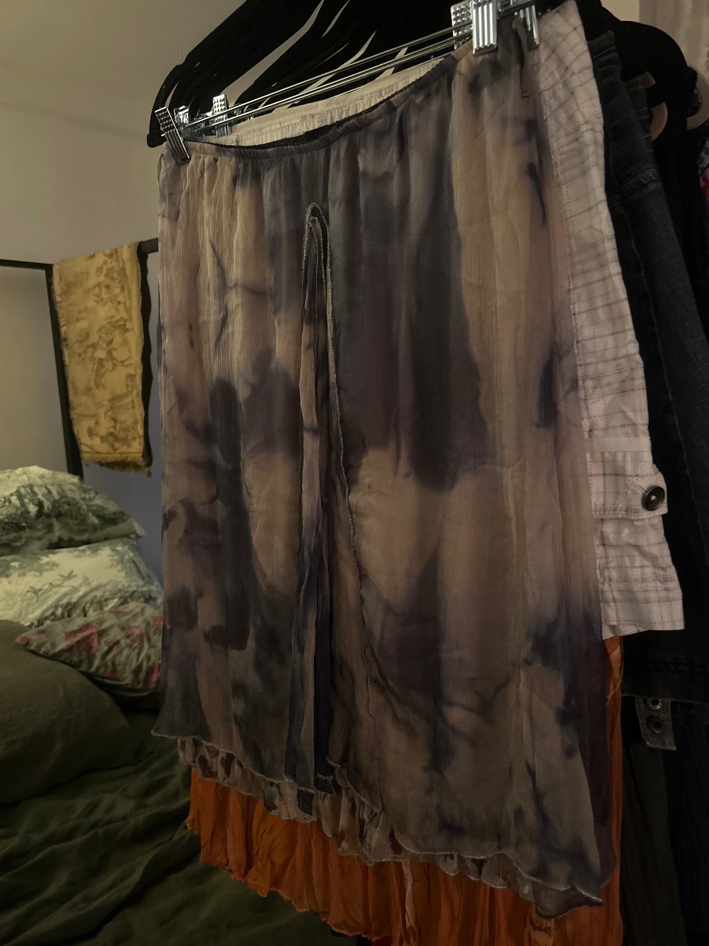 Dyed layered skirt
