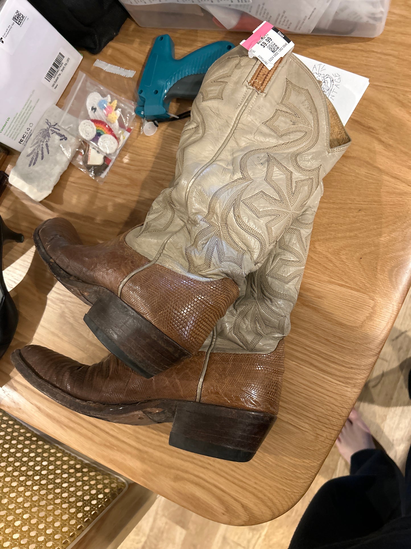 STREET RAT - Snakeskin cowboy boots - men's 10