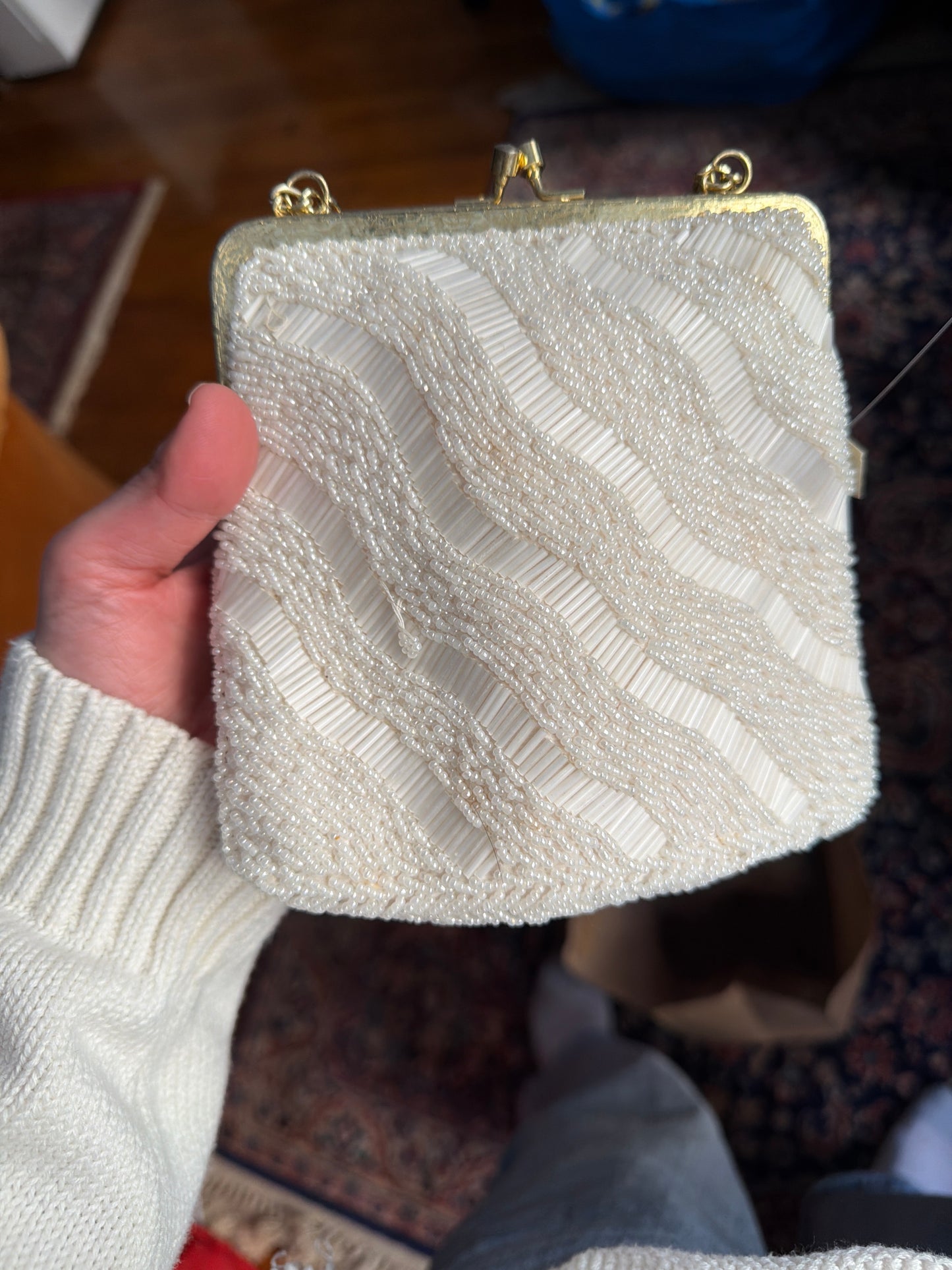 White beaded bag JM 20B