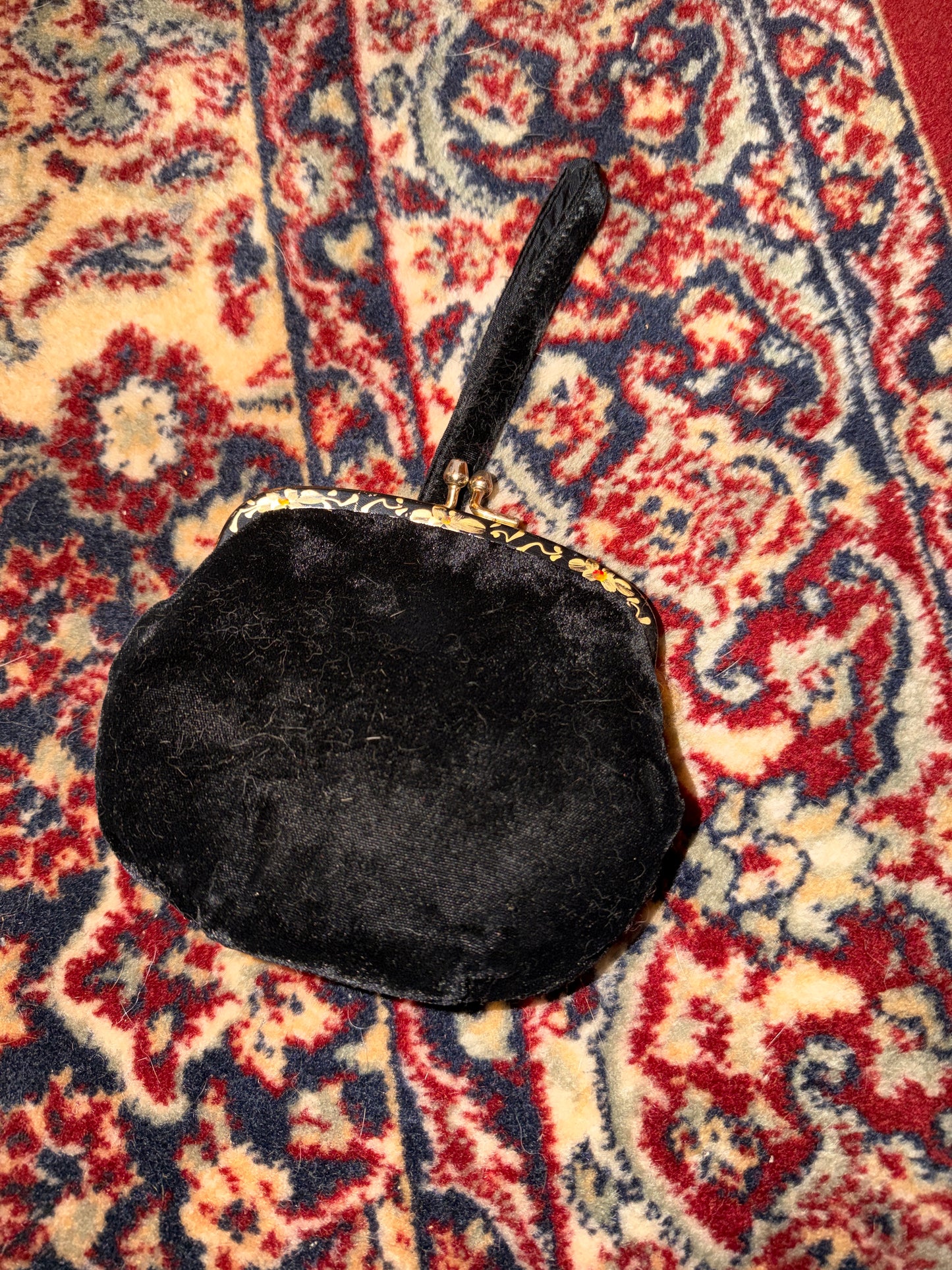 Black velvet bag 1940s JM 74