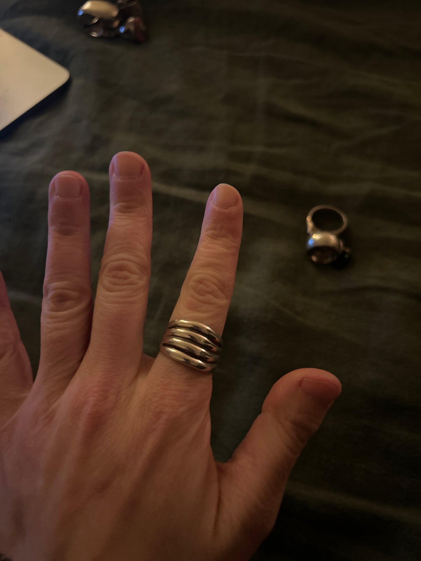 Simple sterling silver stacked ring