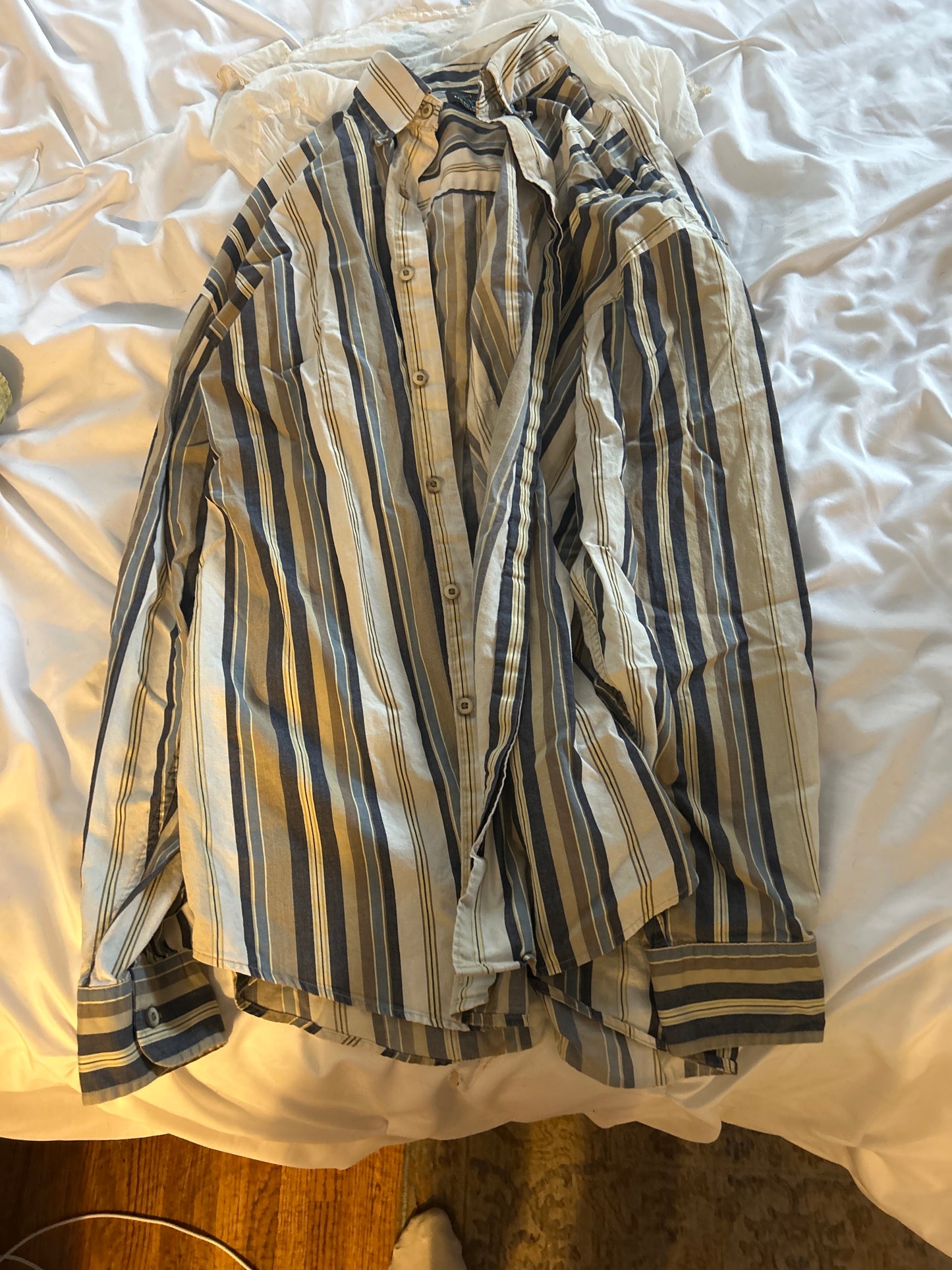 Nautical tone striped button up