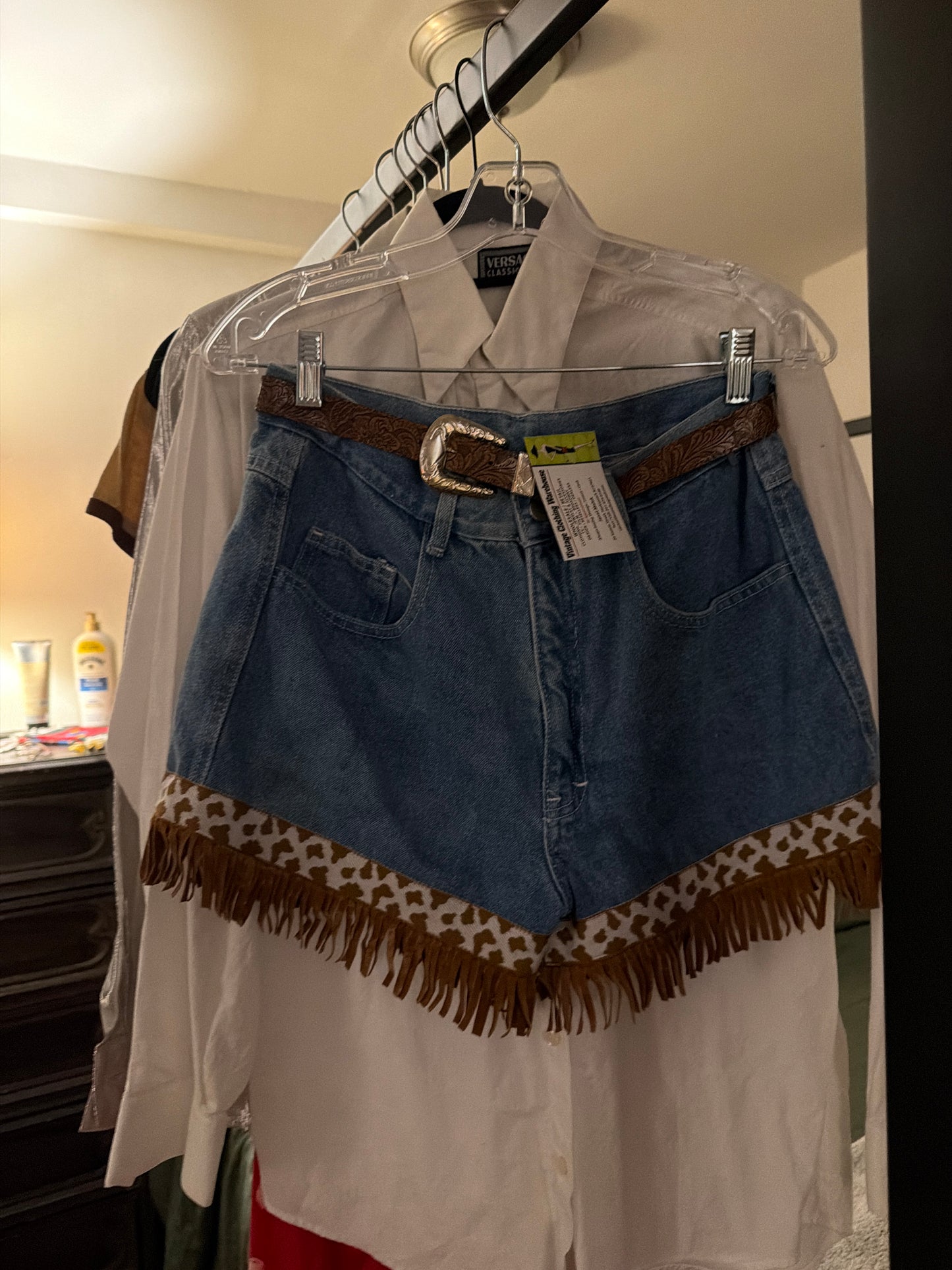 Denim fringe shorts JM 8