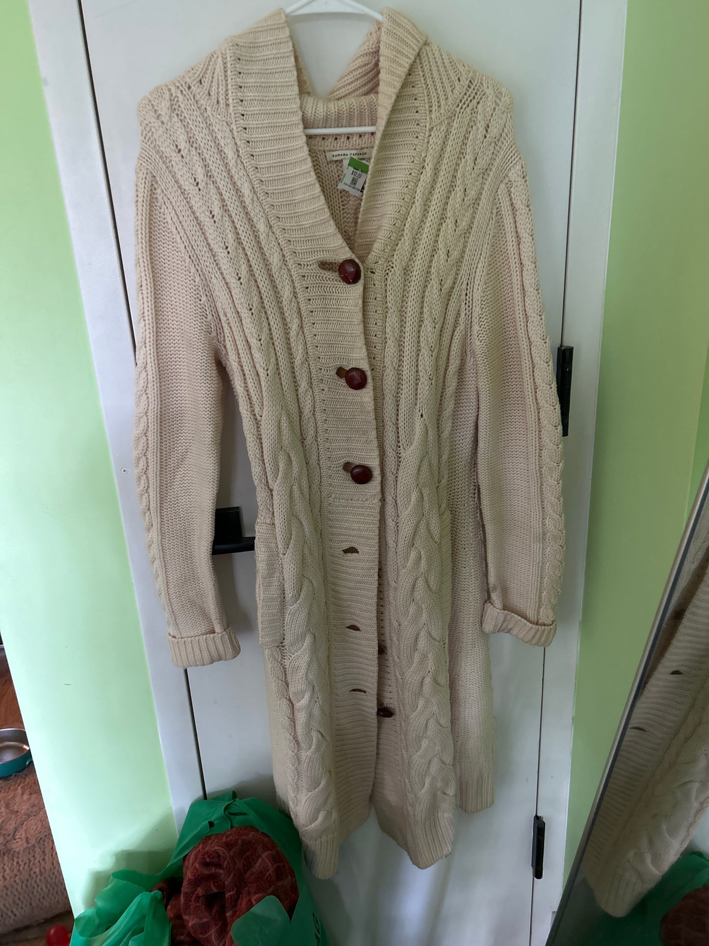 Knit full length cardigan