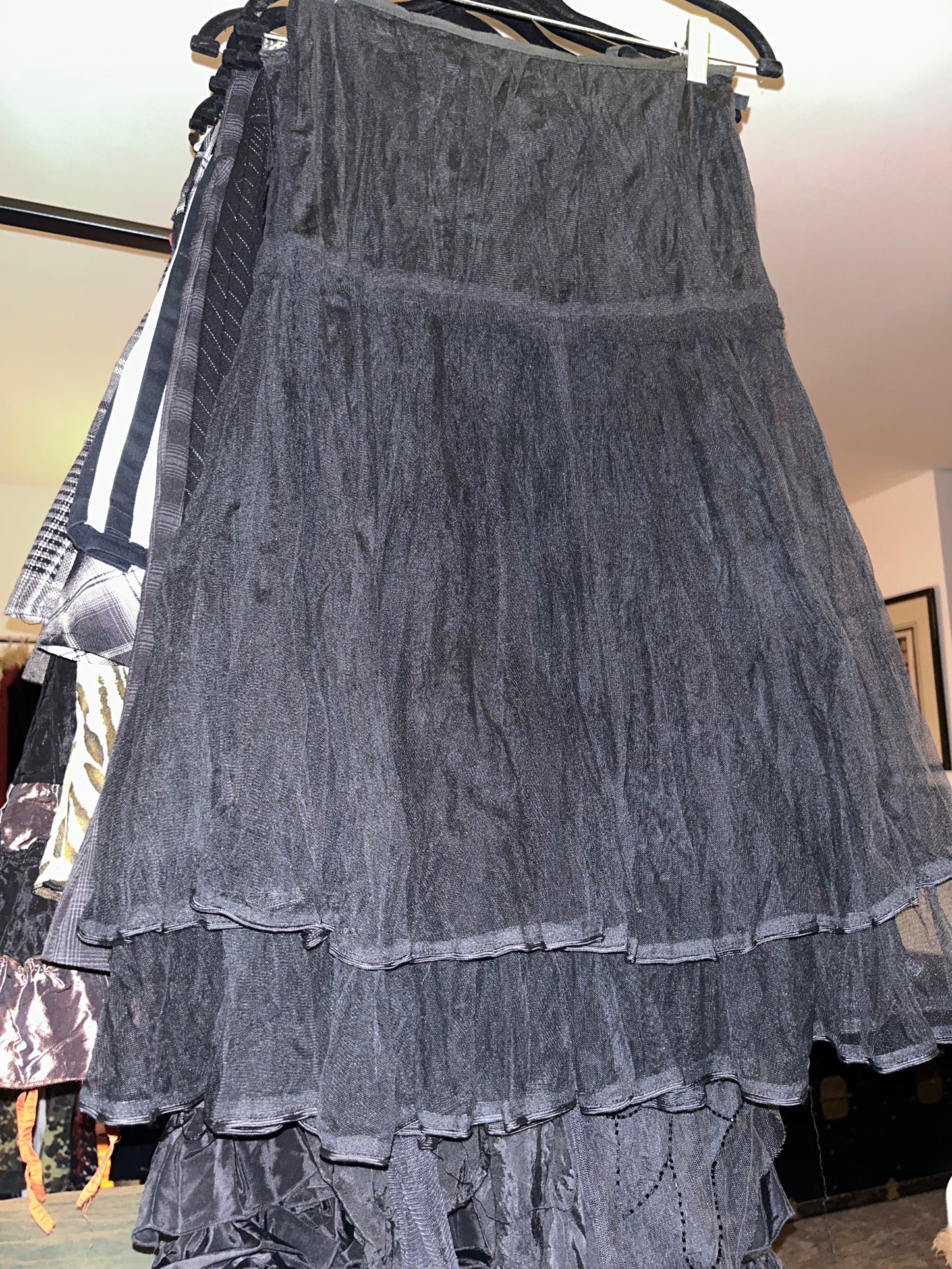 Et compagnie black layered skirt