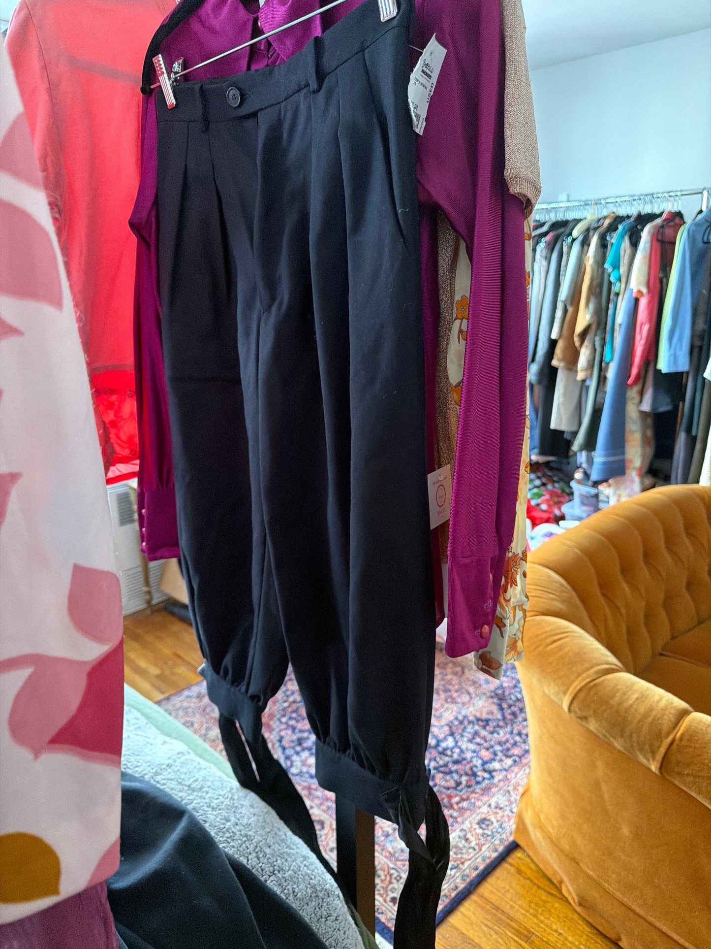 Margiela black shorts w ties