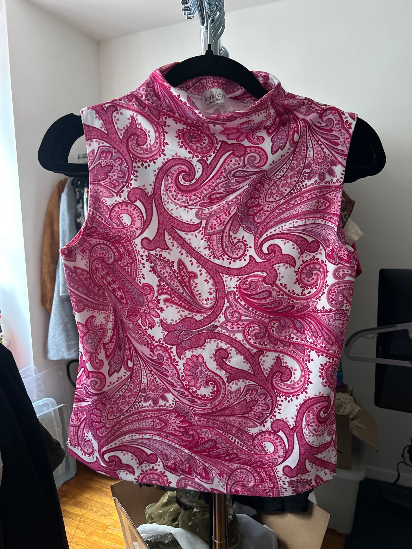 Pink Paisley sleeveless top