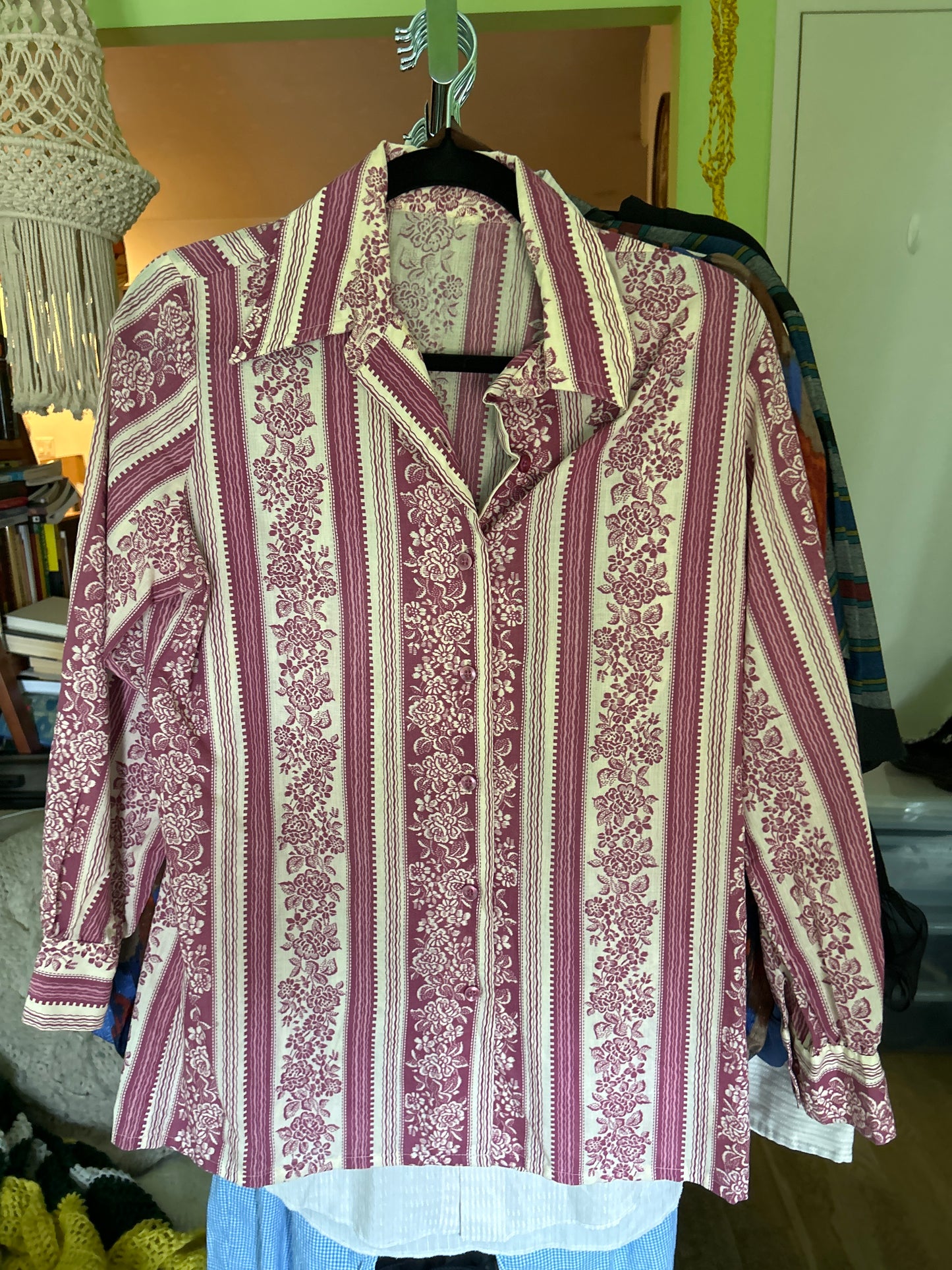 Pink rose button up