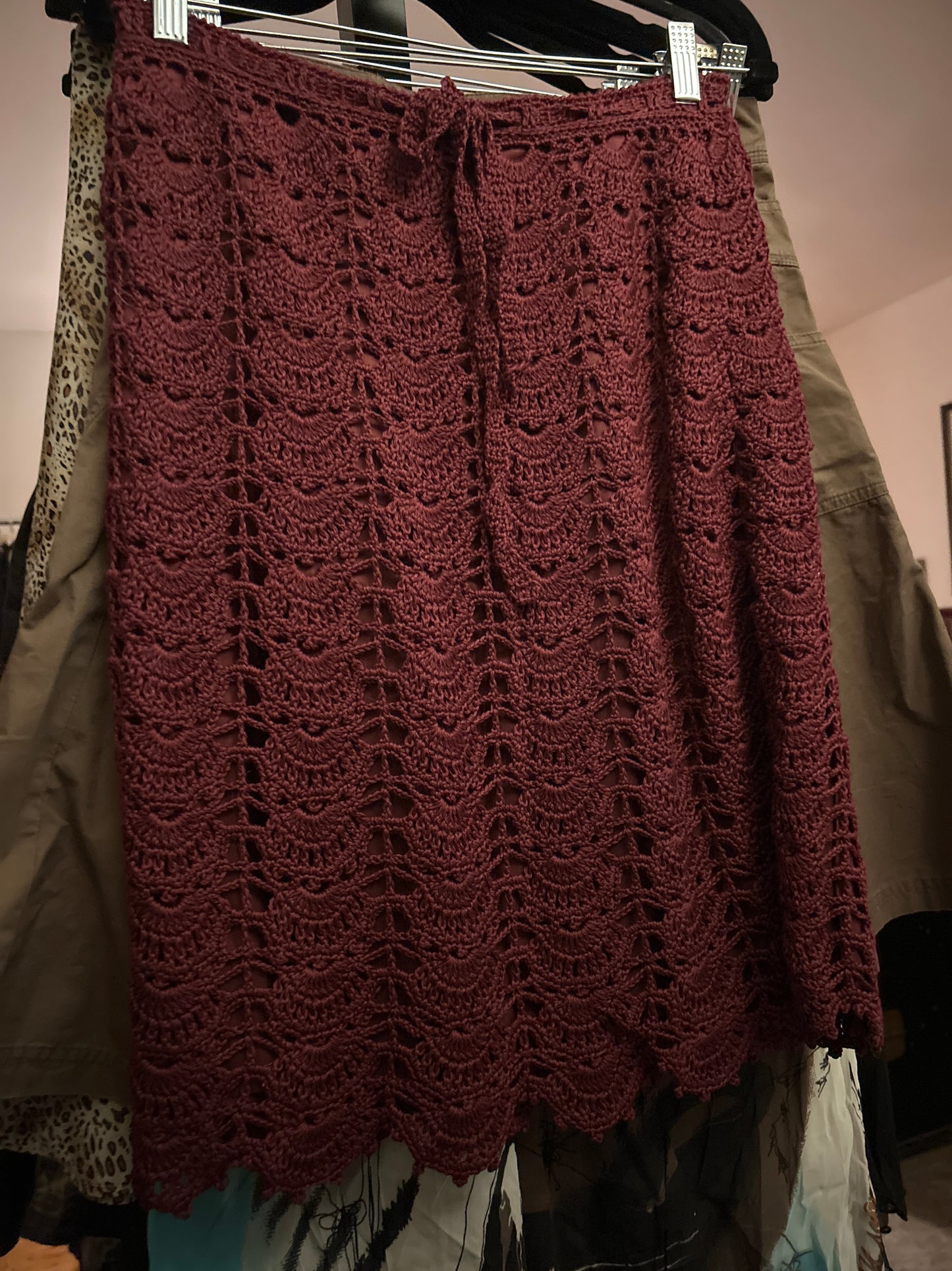 Purple crochet skirt